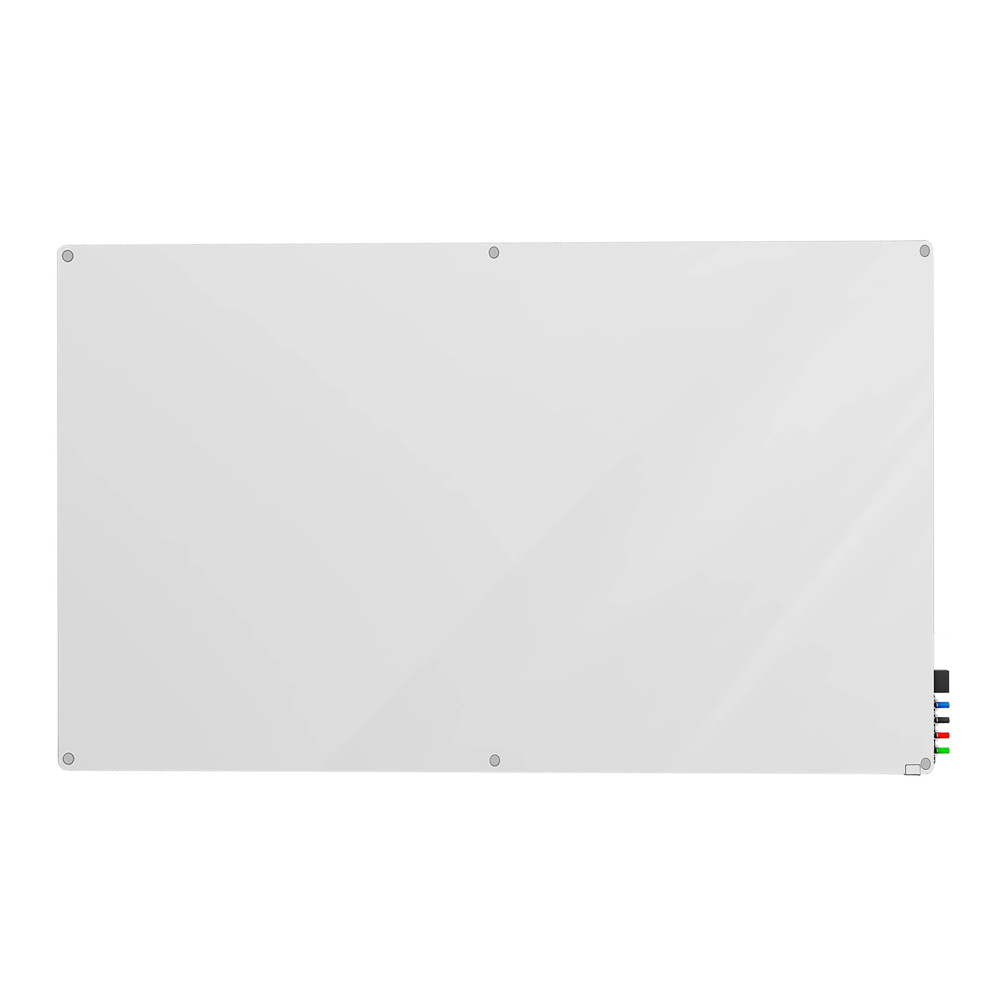 Ghent Harmony Glassboard w/ Standoffs, Non-magnetic, Radius Corners, 4&#39;H x 8&#39;W, White_0