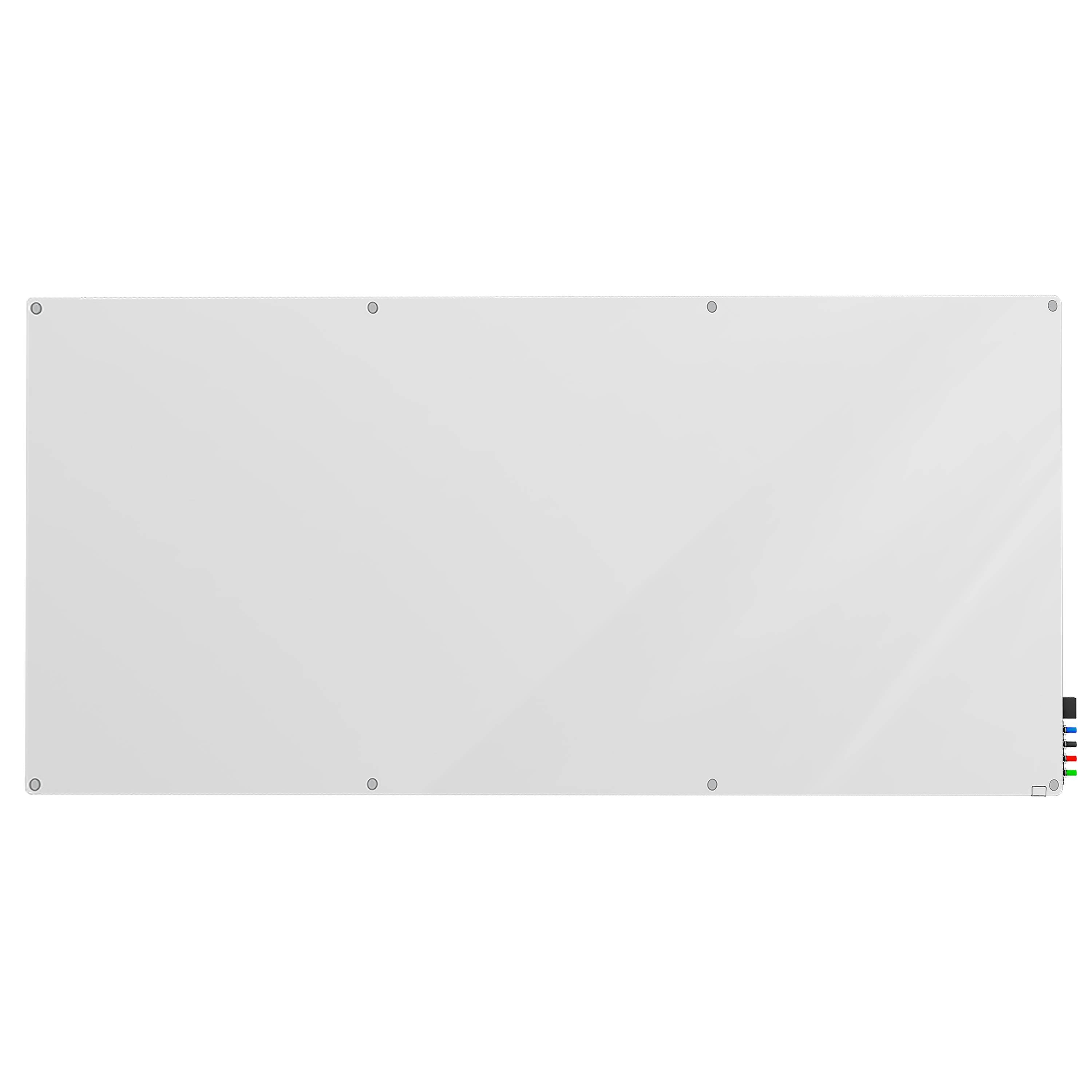 Ghent Harmony Glassboard w/ Standoffs, Magnetic, Radius Corners, 4'H x 10'W, White_0