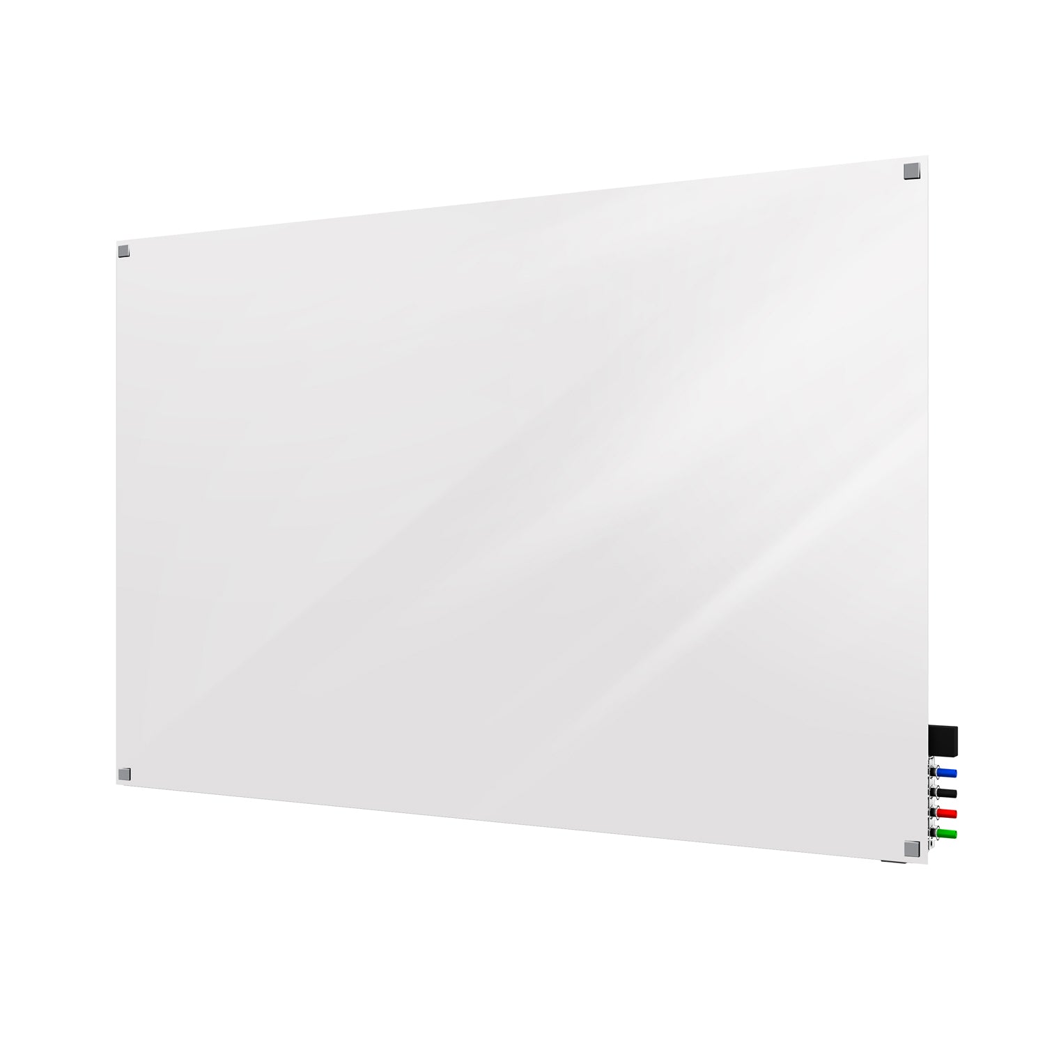 Ghent Harmony Glassboard w/ Standoffs, Magnetic, Square Corners, 2'H x 3'W, White_1