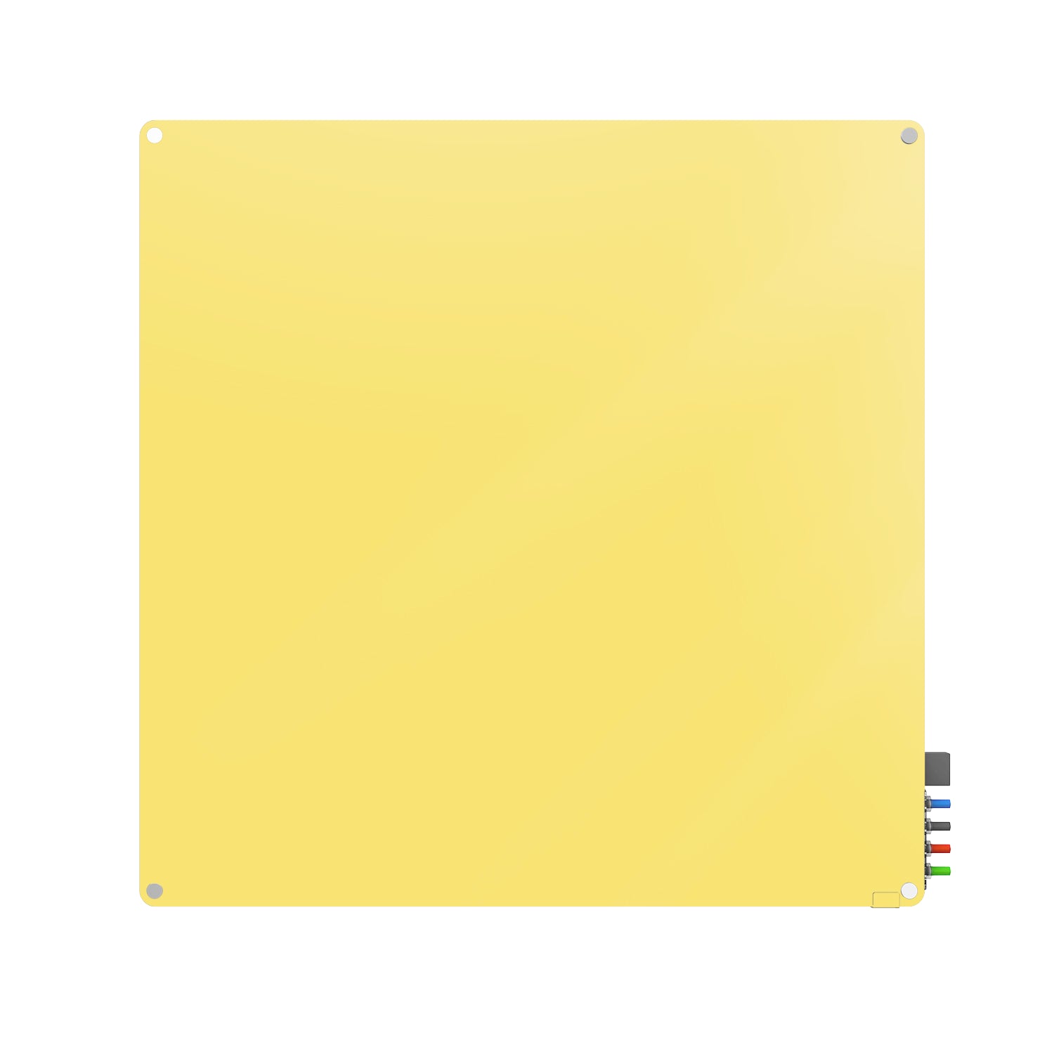 Ghent Harmony Glassboard w/ Standoffs, Magnetic, Radius Corners, 4'H x 4'W, Yellow_1