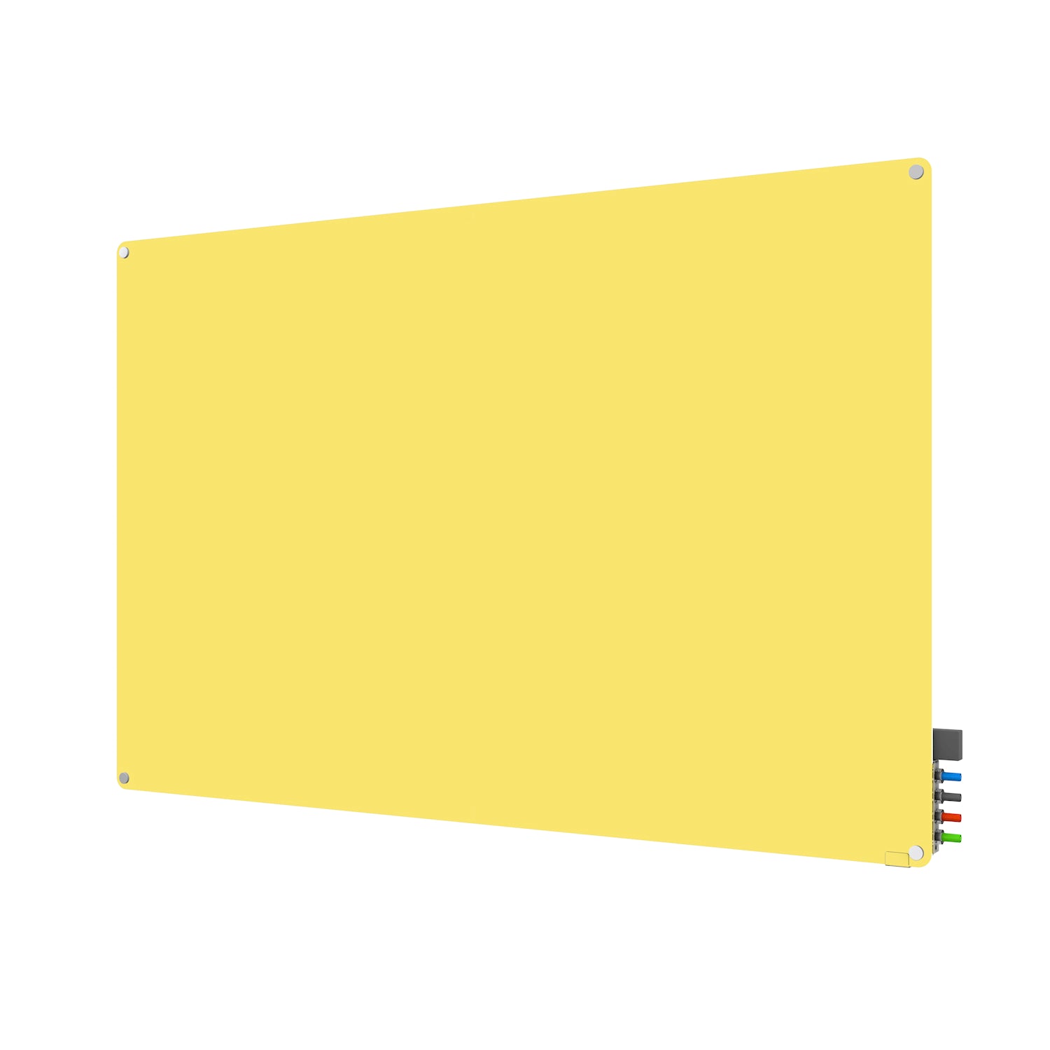 Ghent Harmony Glassboard w/ Standoffs, Magnetic, Radius Corners, 3'H x 4'W, Yellow_1