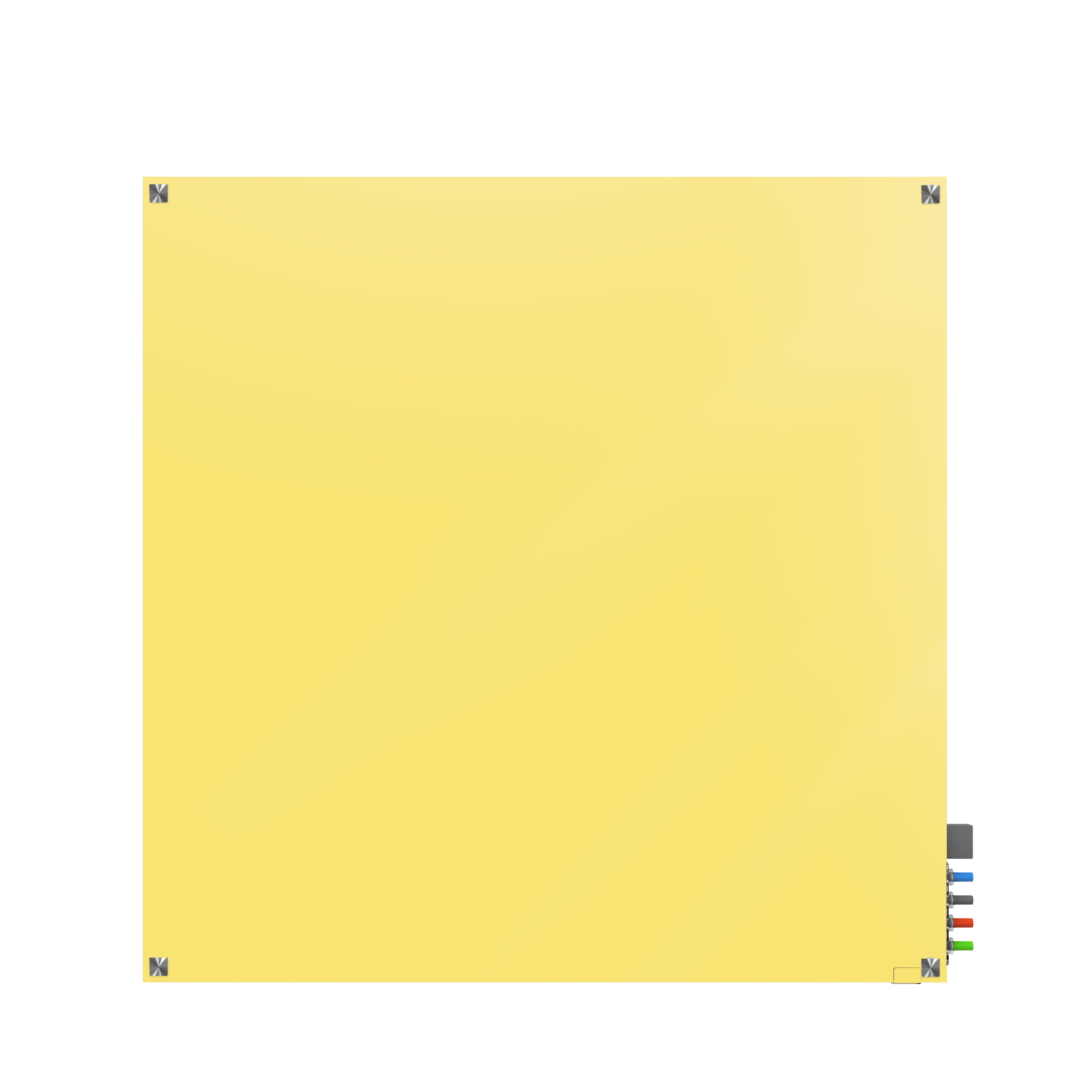 Ghent Harmony Glassboard w/ Standoffs, Magnetic, Square Corners, 4'H x 4'W, Yellow_1