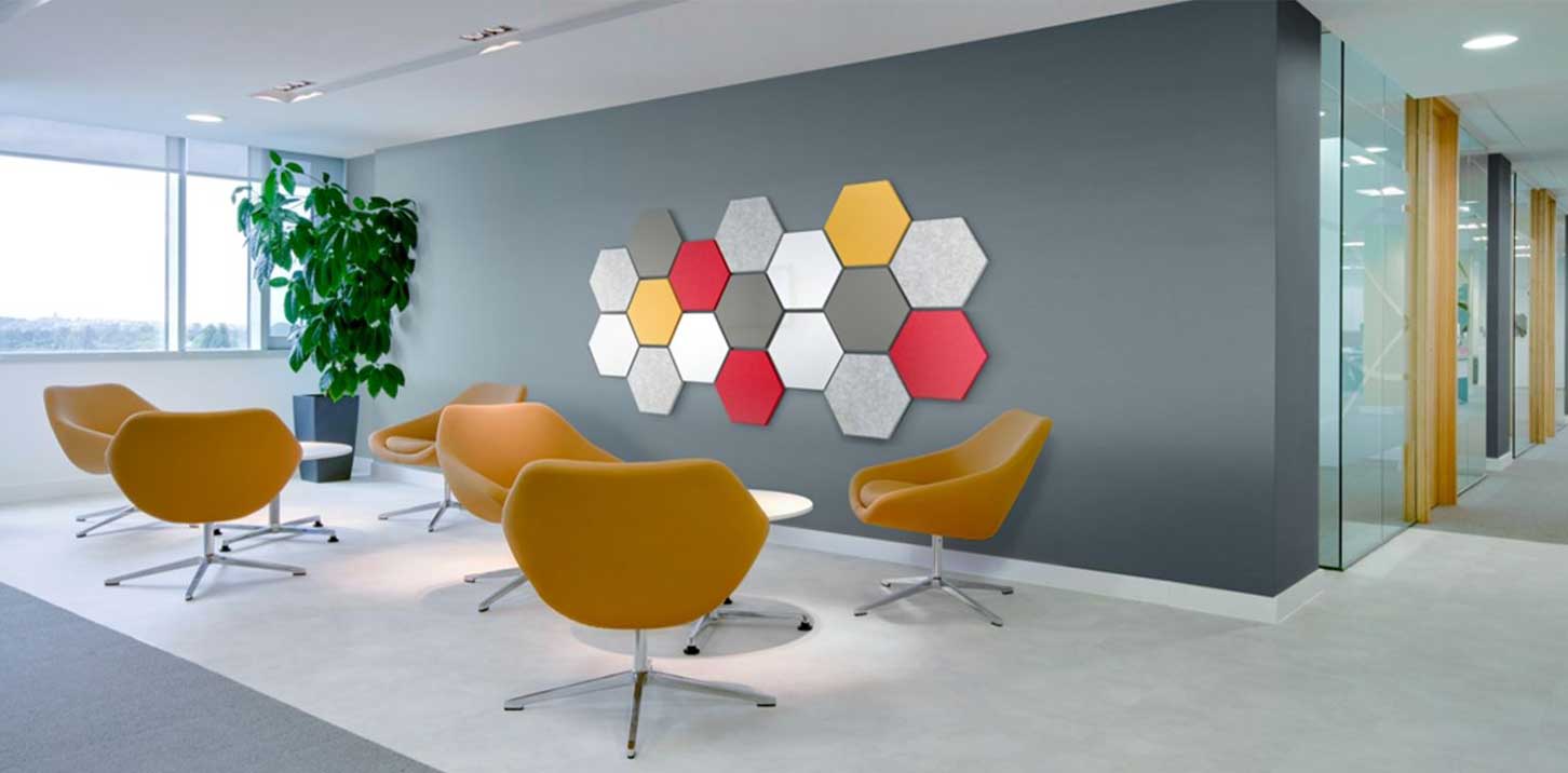 Ghent Hex LINK Powder-Coated Steel Whiteboard, Magnetic, Marigold, 18" x 21_1