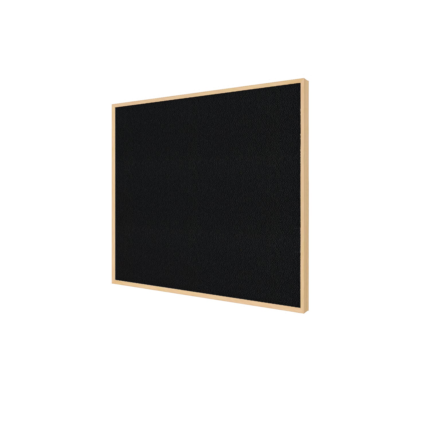 Ghent Fabric Bulletin Board w/ Modern Maple Impression Frame, 3'H x 4'W, Black_0