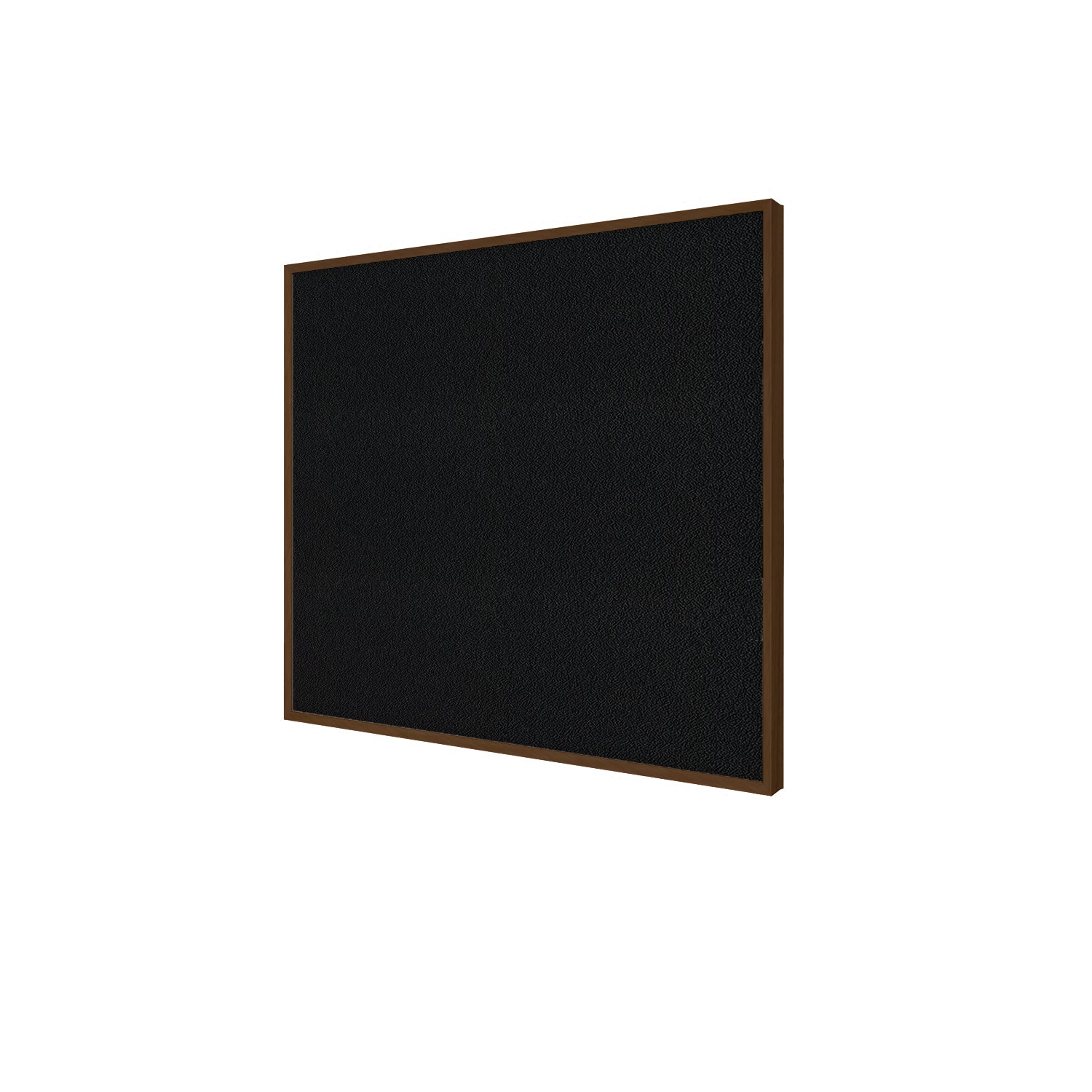 Ghent Fabric Bulletin Board w/ Modern Walnut Impression Frame, 3'H x 4'W, Black_0