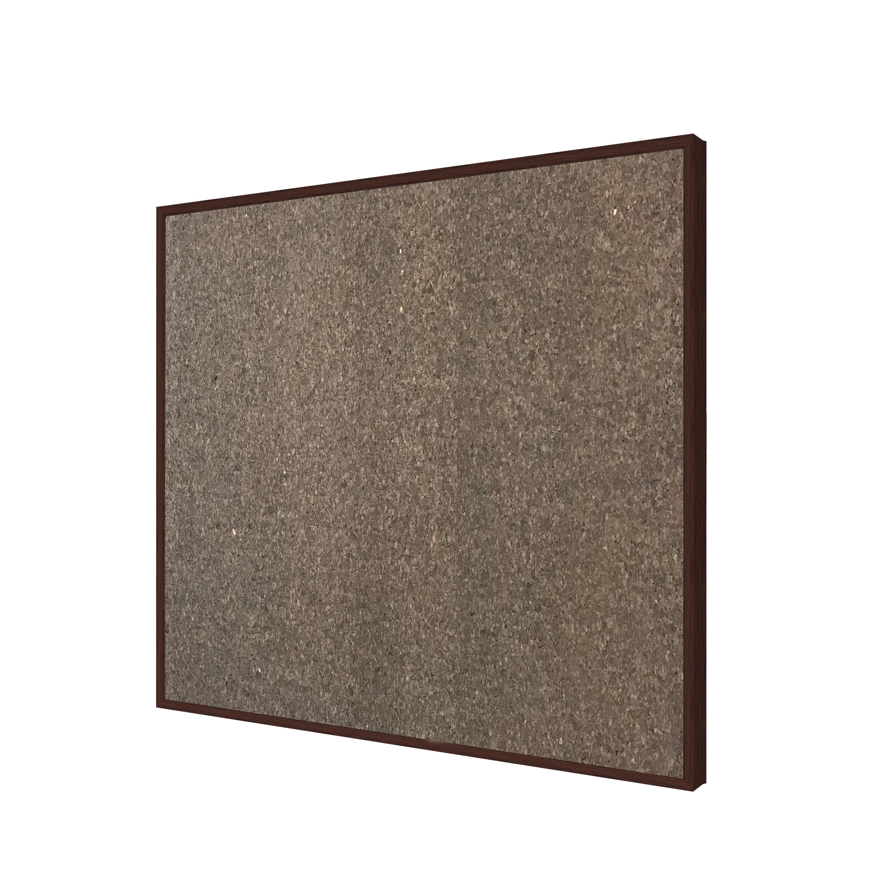 Ghent Chocolate Cork Bulletin Board w/ Modern Espresso Impression Frame, 3'H x 4'W_0