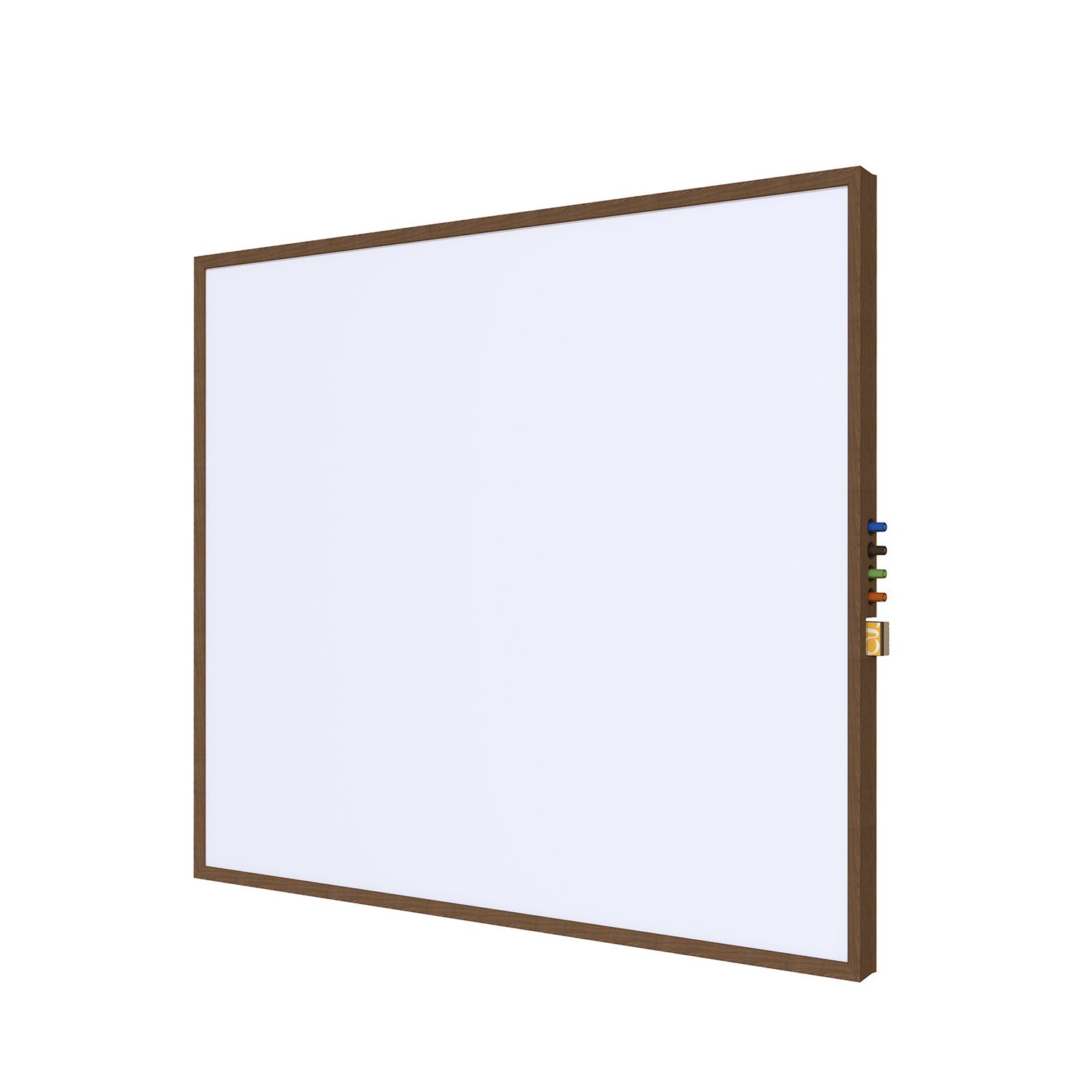 Ghent Porcelain Whiteboard, Magnetic w/ Modern Walnut Impression Frame, 3'H x 4'W_0