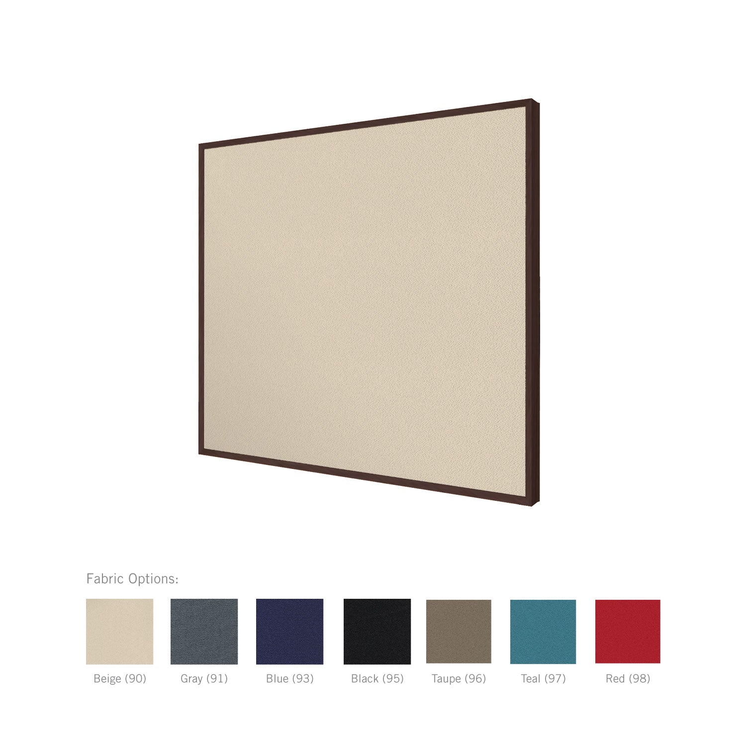 Ghent Fabric Bulletin Board w/ Modern Cherry Impression Frame, 4'H x 4'W, Taupe_0