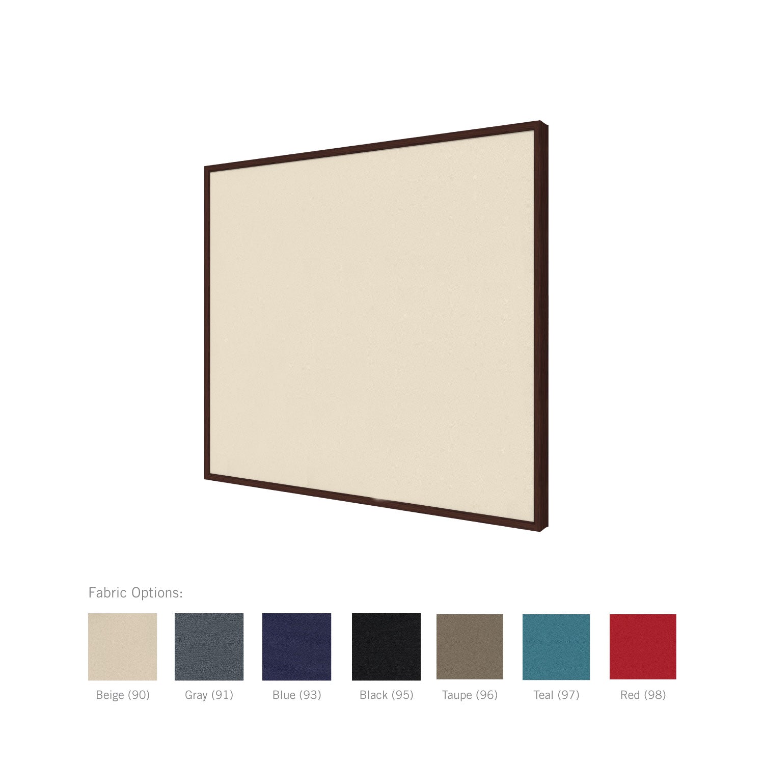 Ghent Fabric Bulletin Board w/ Modern Espresso Impression Frame, 2'H x 3'W, Taupe_0