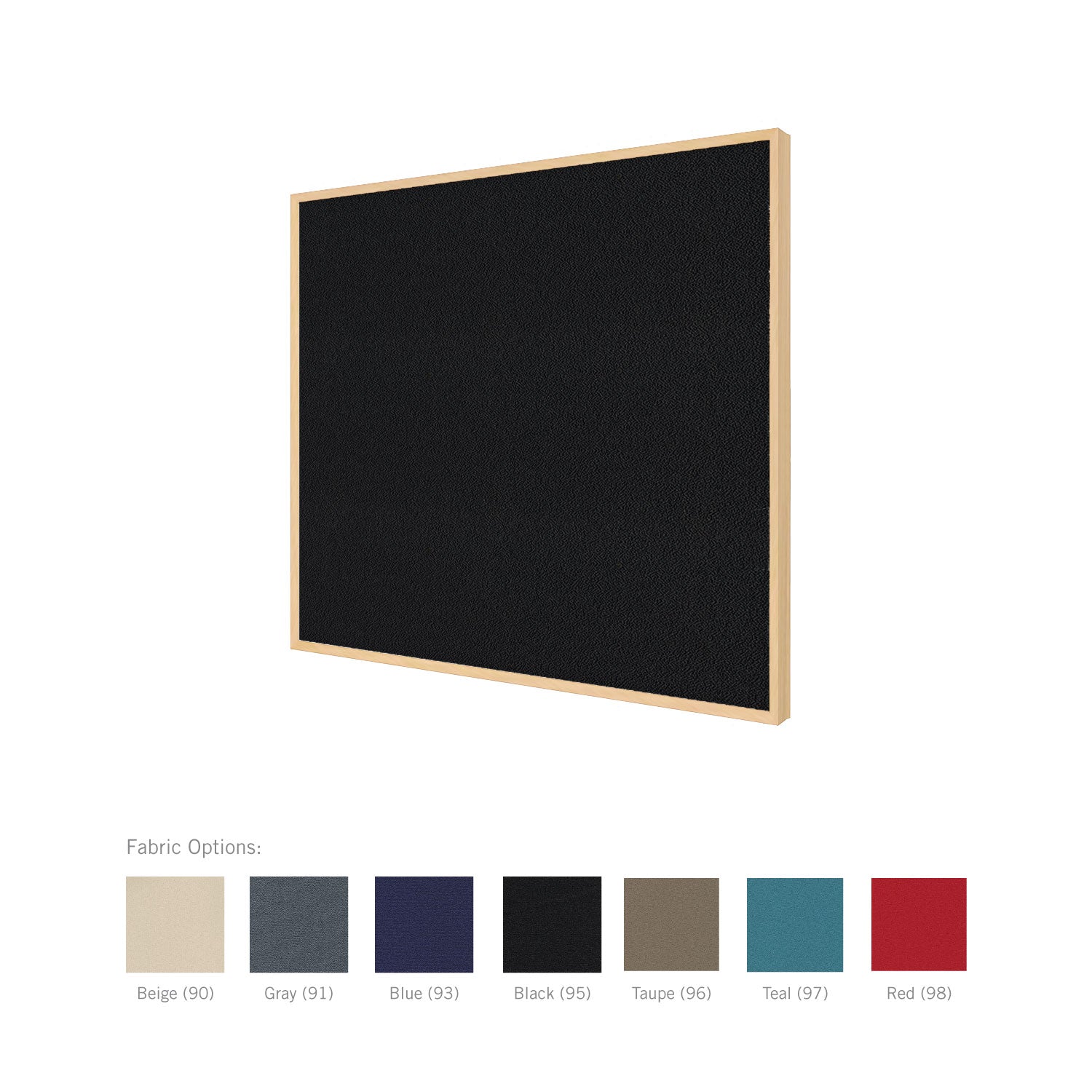 Ghent Fabric Bulletin Board w/ Modern Maple Impression Frame, 2'H x 3'W, Teal_0