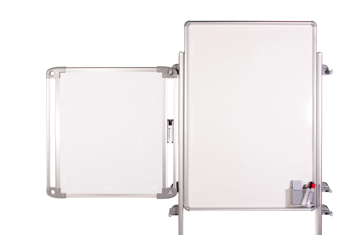 Ghent Nexus Easel+, Mobile 2-Sided Porcelain Whiteboard w/ Tablet Storage, Magnetic, 4 Tablets, 39"H x 26"W_3