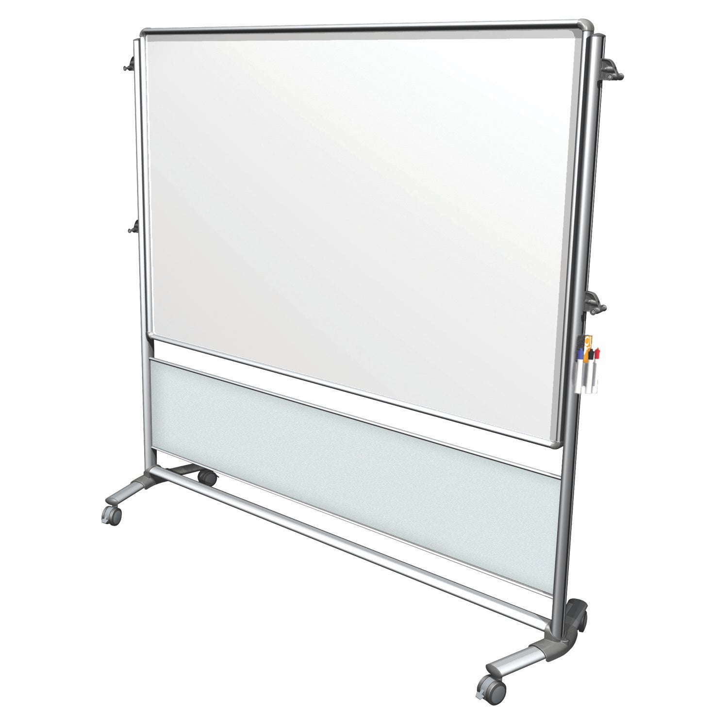 Ghent Nexus IdeaWall, Mobile 2-Sided Porcelain Whiteboard, Magnetic, 46"H x 70"W_0