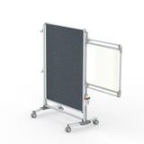 Ghent Nexus Jr. Partition, Mobile 2-Sided Fabric Bulletin Board, 46"H x 34"W, Gray_1