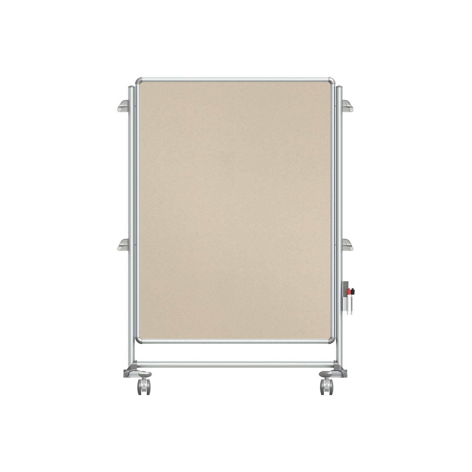 Ghent Nexus Jr. Partition, Mobile 2-Sided Fabric Bulletin Board, 46"H x 34"W, Beige_0