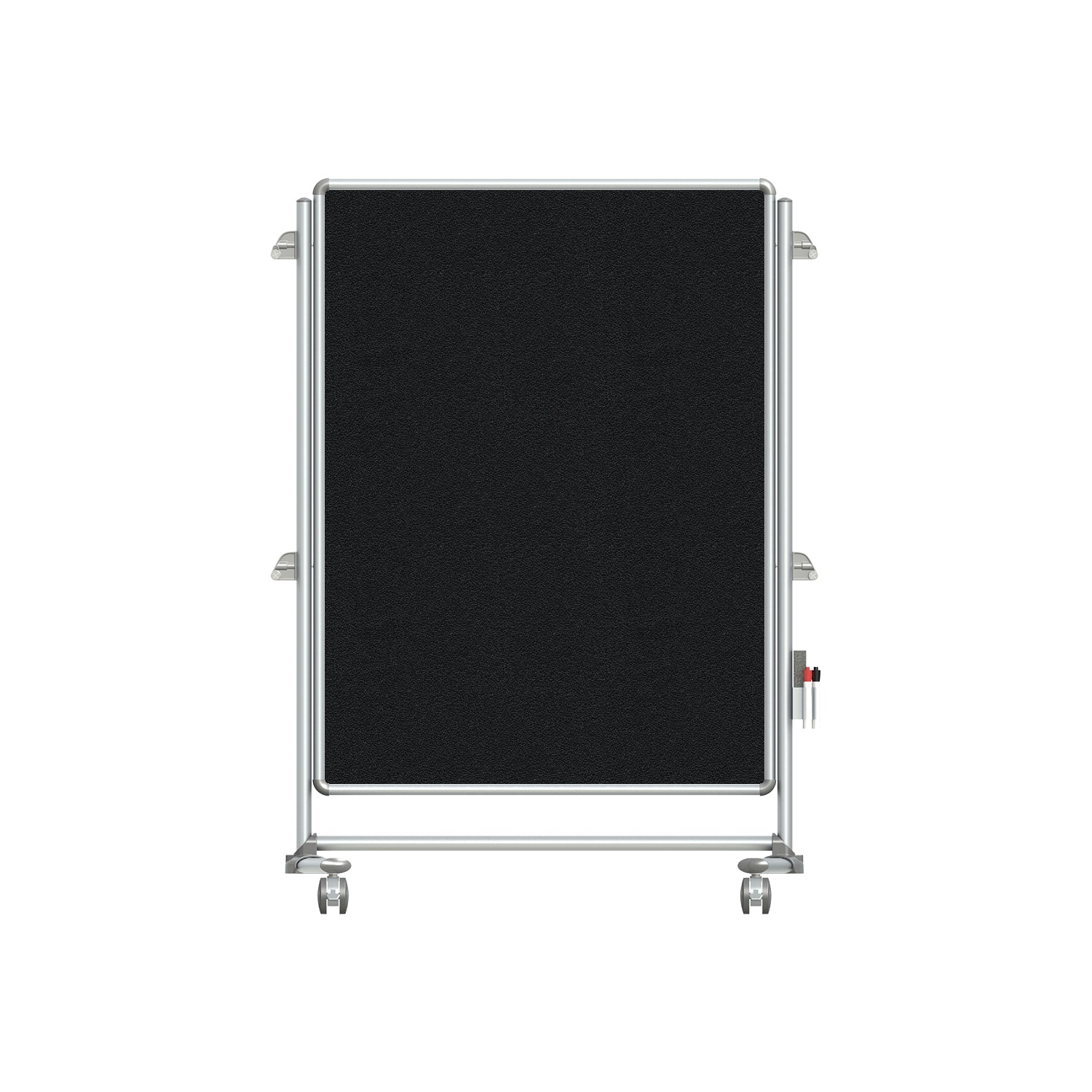 Ghent Nexus Jr. Partition, Mobile 2-Sided Fabric Bulletin Board, 46"H x 34"W, Black_0