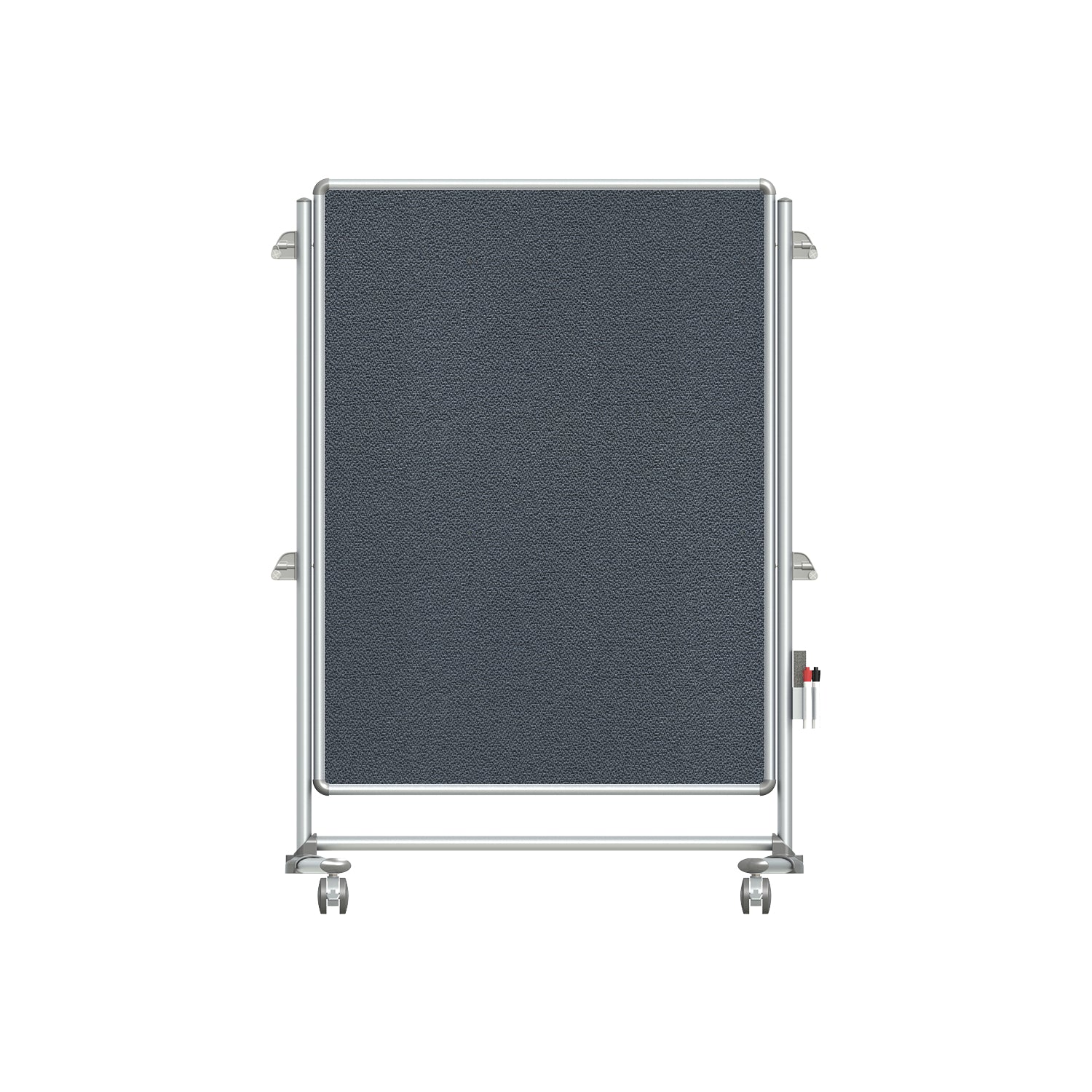 Ghent Nexus Jr. Partition, Mobile 2-Sided Fabric Bulletin Board, 46"H x 34"W, Gray_0