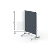Ghent Nexus Jr. Partition, Mobile 2-Sided Porcelain Whiteboard/ Fabric Bulletin Board, Magnetic 46"H x 34"W, Gray_1
