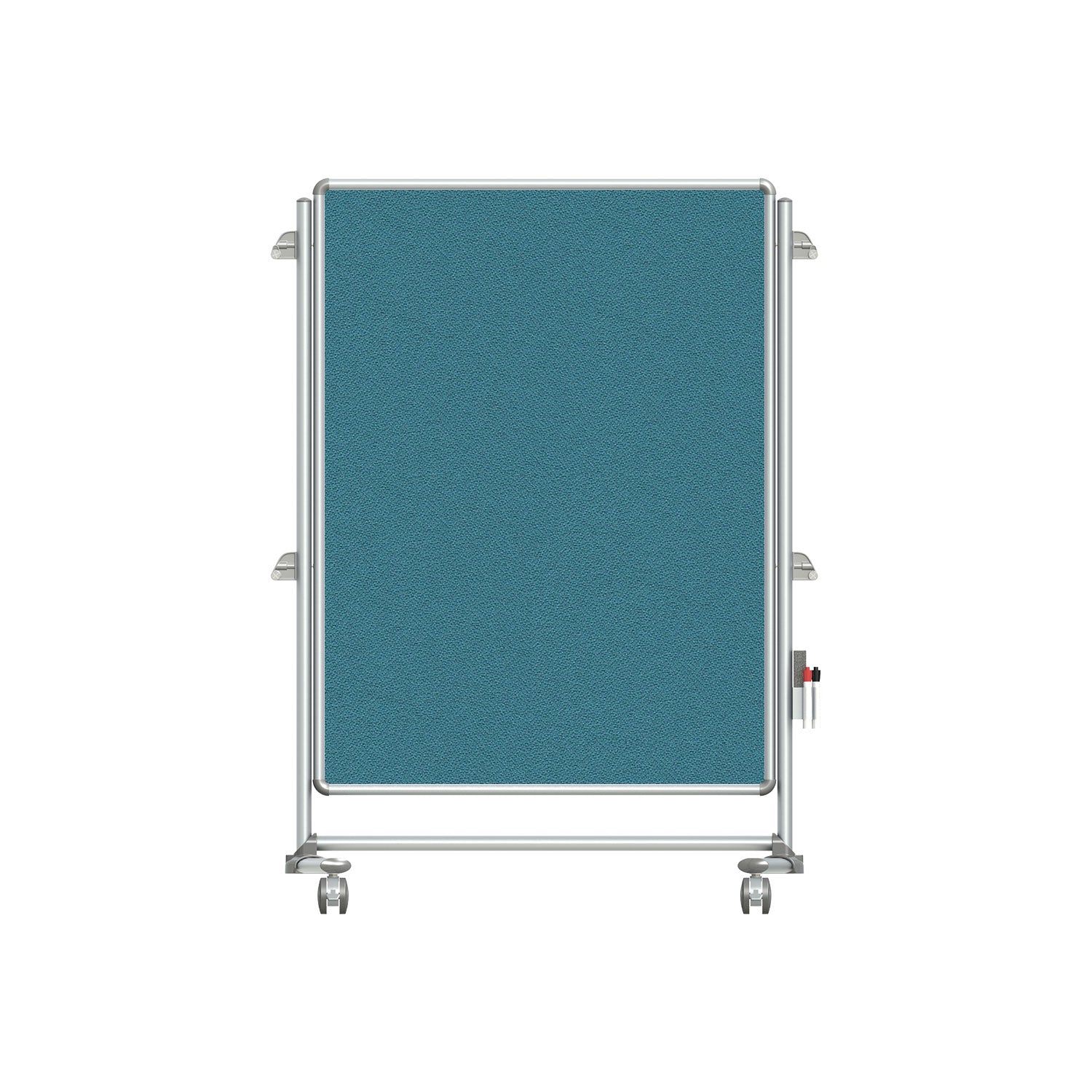 Ghent Nexus Jr. Partition, Mobile 2-Sided Fabric Bulletin Board, 46"H x 34"W, Teal_0