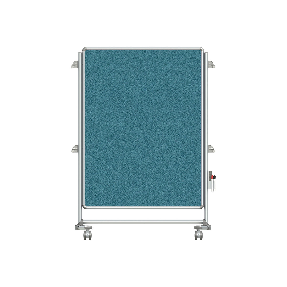 Ghent Nexus Jr. Partition, Mobile 2-Sided Fabric Bulletin Board, 46"H x 34"W, Teal_0