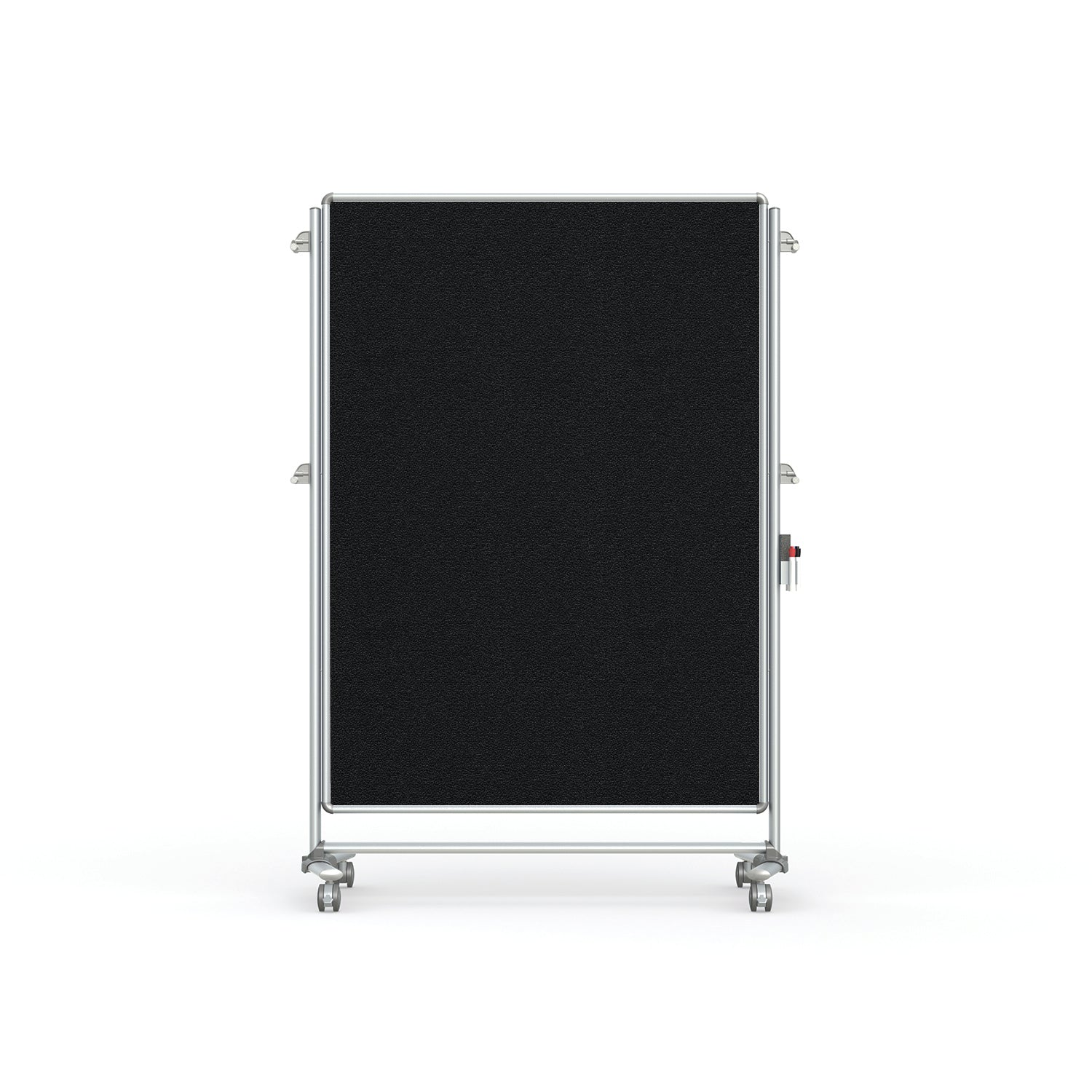 Ghent Nexus Partition, Mobile 2-Sided Fabric Bulletin Board, 65"H x 46"W, Black_1