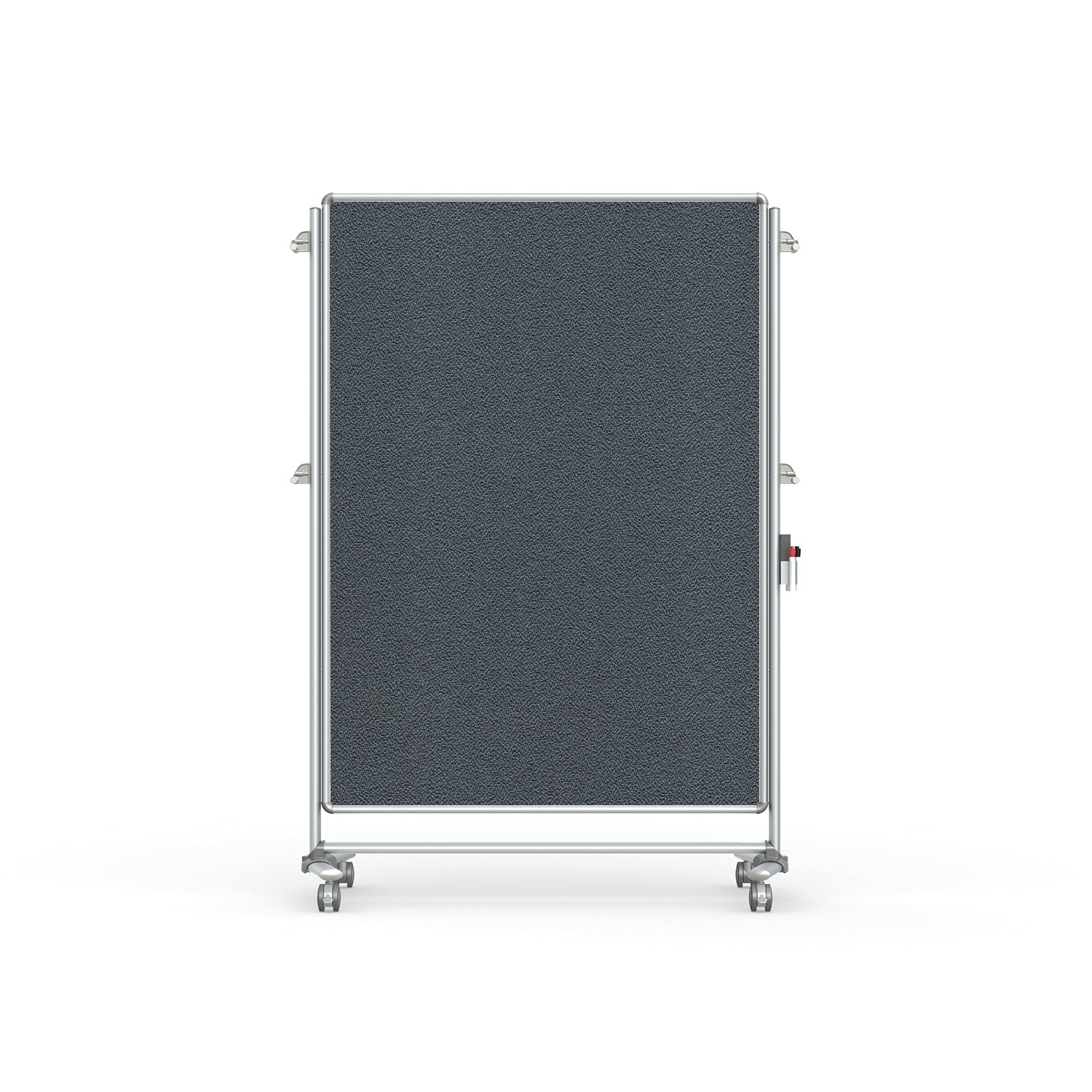 Ghent Nexus Partition, Mobile 2-Sided Fabric Bulletin Board, 65"H x 46"W, Gray_1