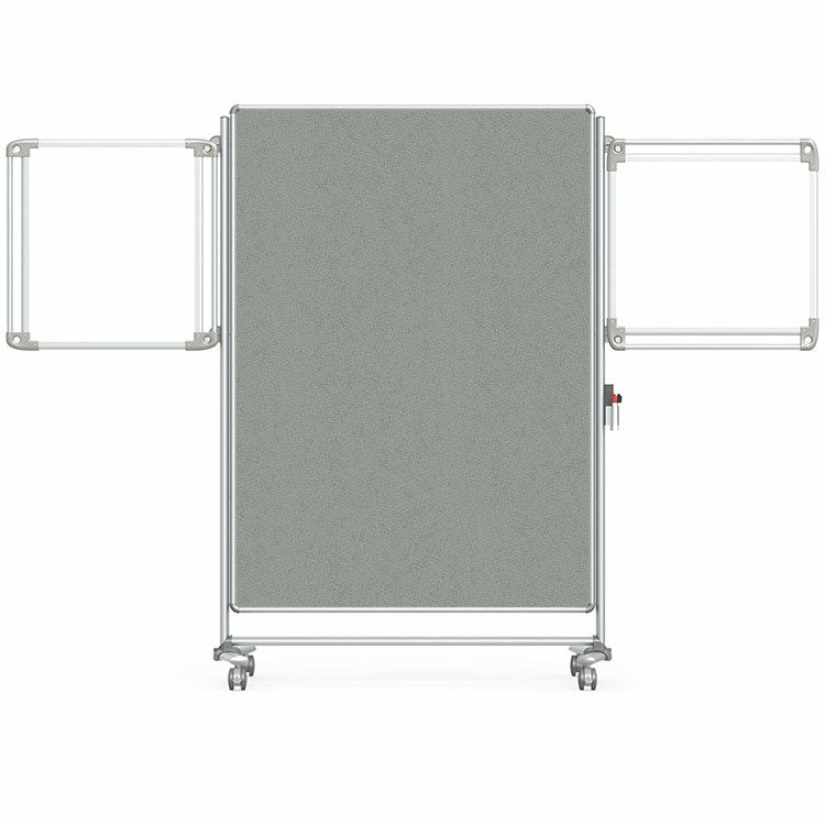 Ghent Nexus Partition, Mobile 2-Sided Fabric Bulletin Board, 65"H x 46"W, Gray_0