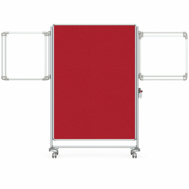 Ghent Nexus Partition, Mobile 2-Sided Fabric Bulletin Board, 65"H x 46"W, Red_1