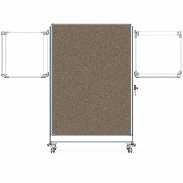 Ghent Nexus Partition, Mobile 2-Sided Fabric Bulletin Board, 65"H x 46"W, Taupe_1