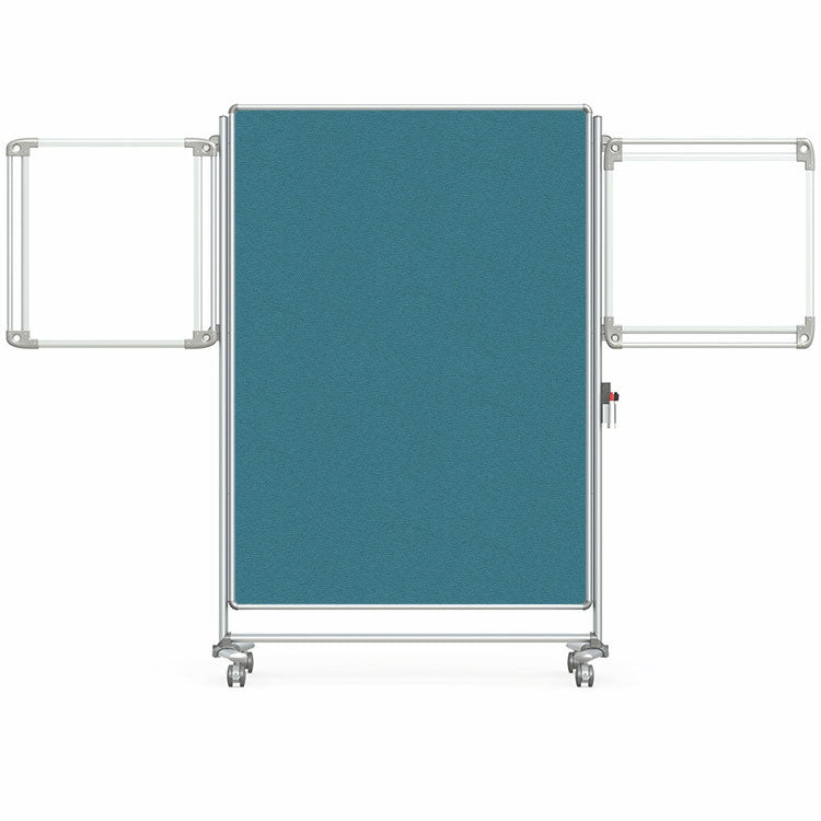 Ghent Nexus Partition, Mobile 2-Sided Fabric Bulletin Board, 65"H x 46"W, Teal_1