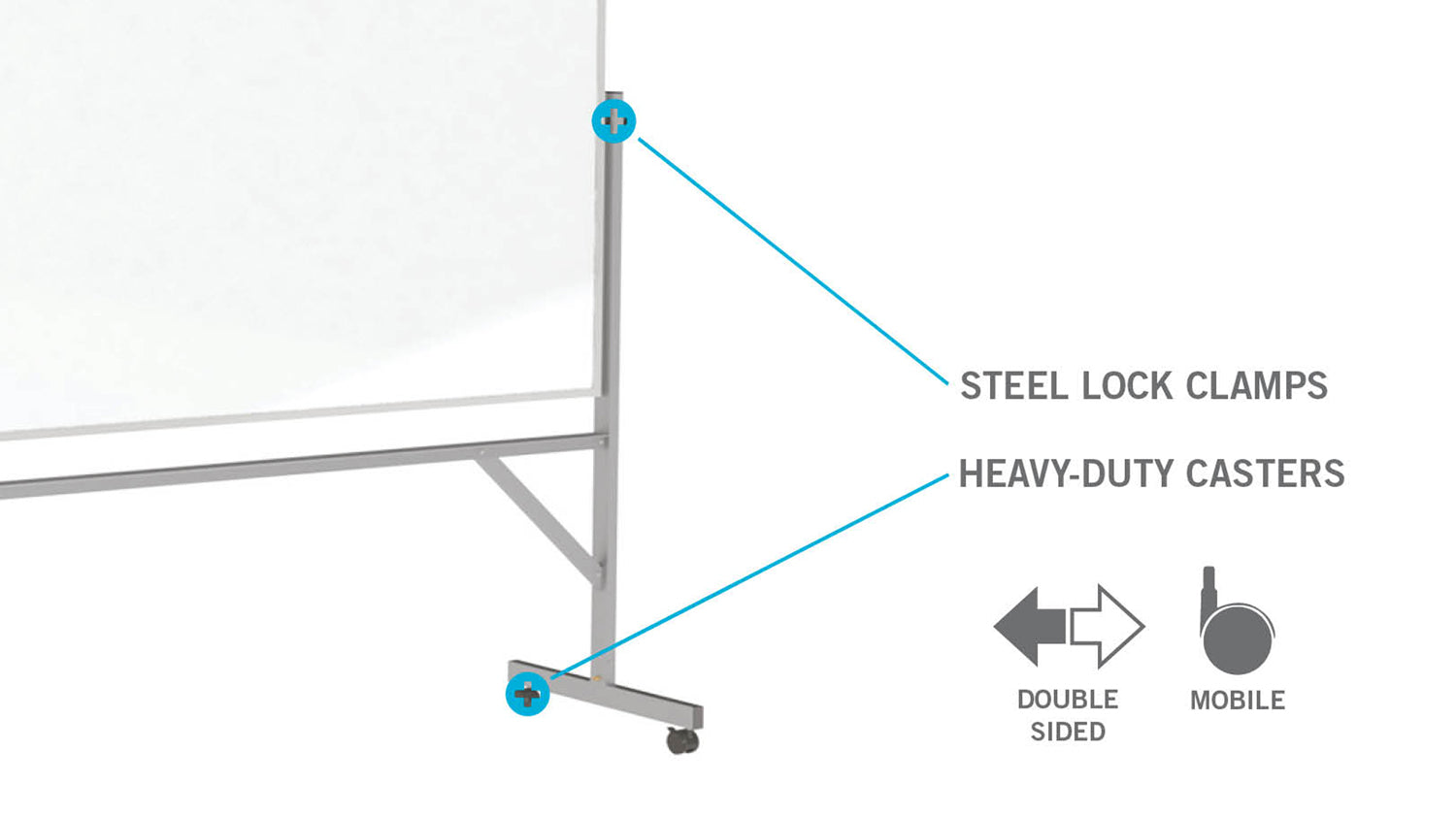 Ghent Reversible Whiteboard / Cork Bulletin Board w/ Aluminum Frame, 3'H x 4'W_0