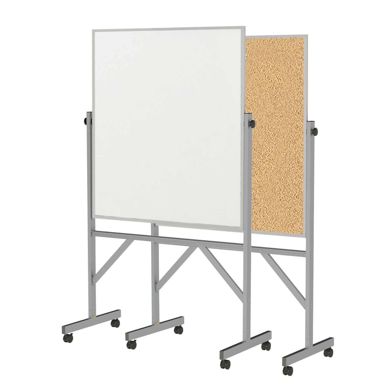 Ghent Reversible Whiteboard / Cork Bulletin Board w/ Aluminum Frame, 4'H x 3'W_0