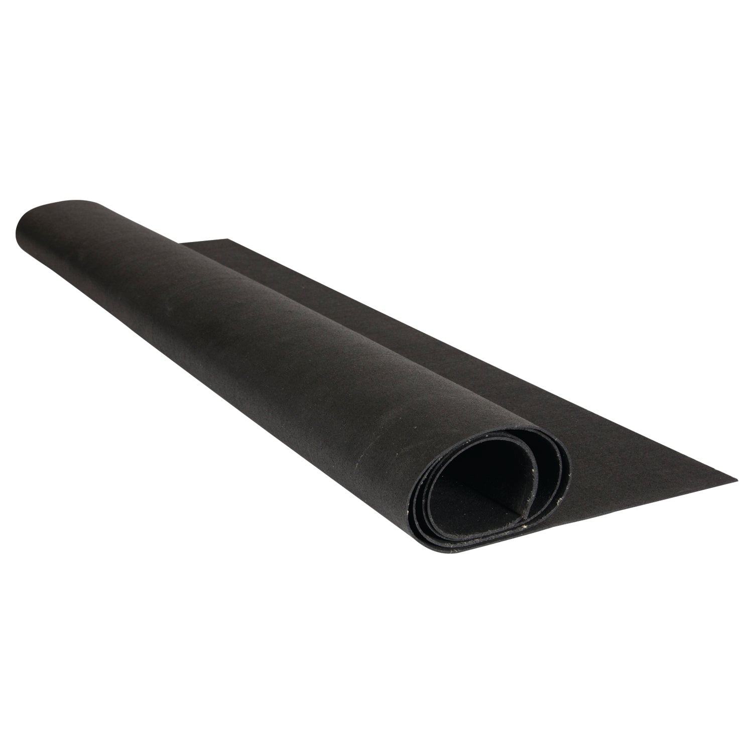 Ghent 1/16" Recycled Rubber Roll, 4'W x 12'L, Black_1