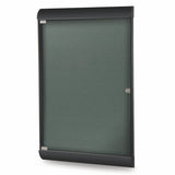 Ghent Silhouette 1 Door Enclosed Vinyl Bulletin Board w/ Black Frame, 4'H x 2'W, Ebony_1
