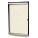 Ghent Silhouette 1 Door Enclosed Vinyl Bulletin Board w/ Satin Aluminum Frame, 4'H x 2'W, Ivory_1