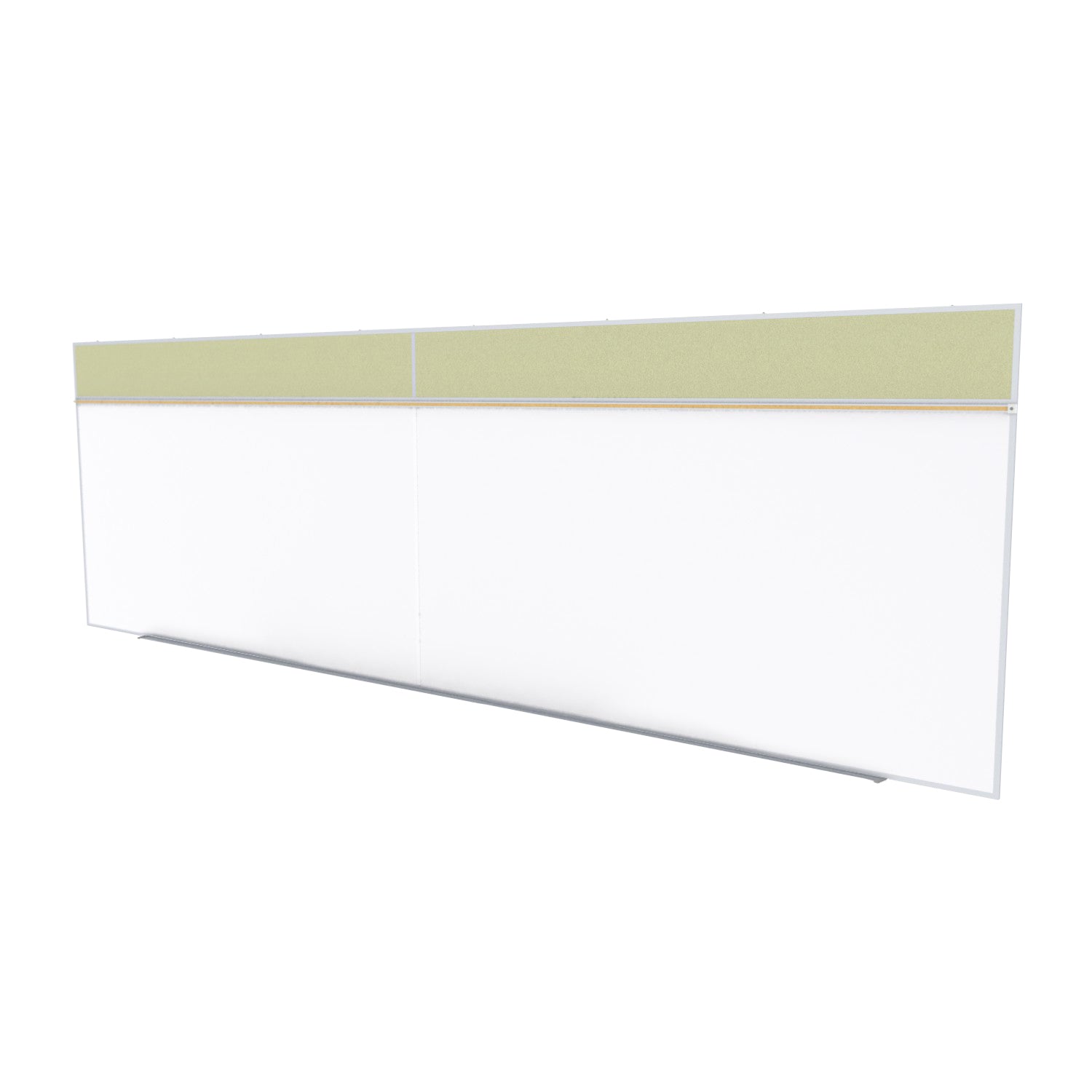 Ghent Porcelain Whiteboard / Vinyl Bulletin Combo Board, Magnetic, Style A, 5'H x 16'W, Caramel_1