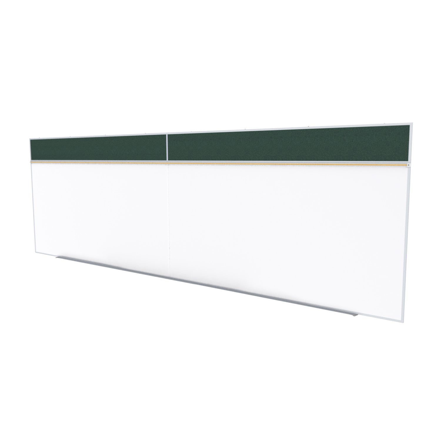 Ghent Porcelain Whiteboard / Vinyl Bulletin Combo Board, Magnetic, Style A, 5'H x 16'W, Ebony_1