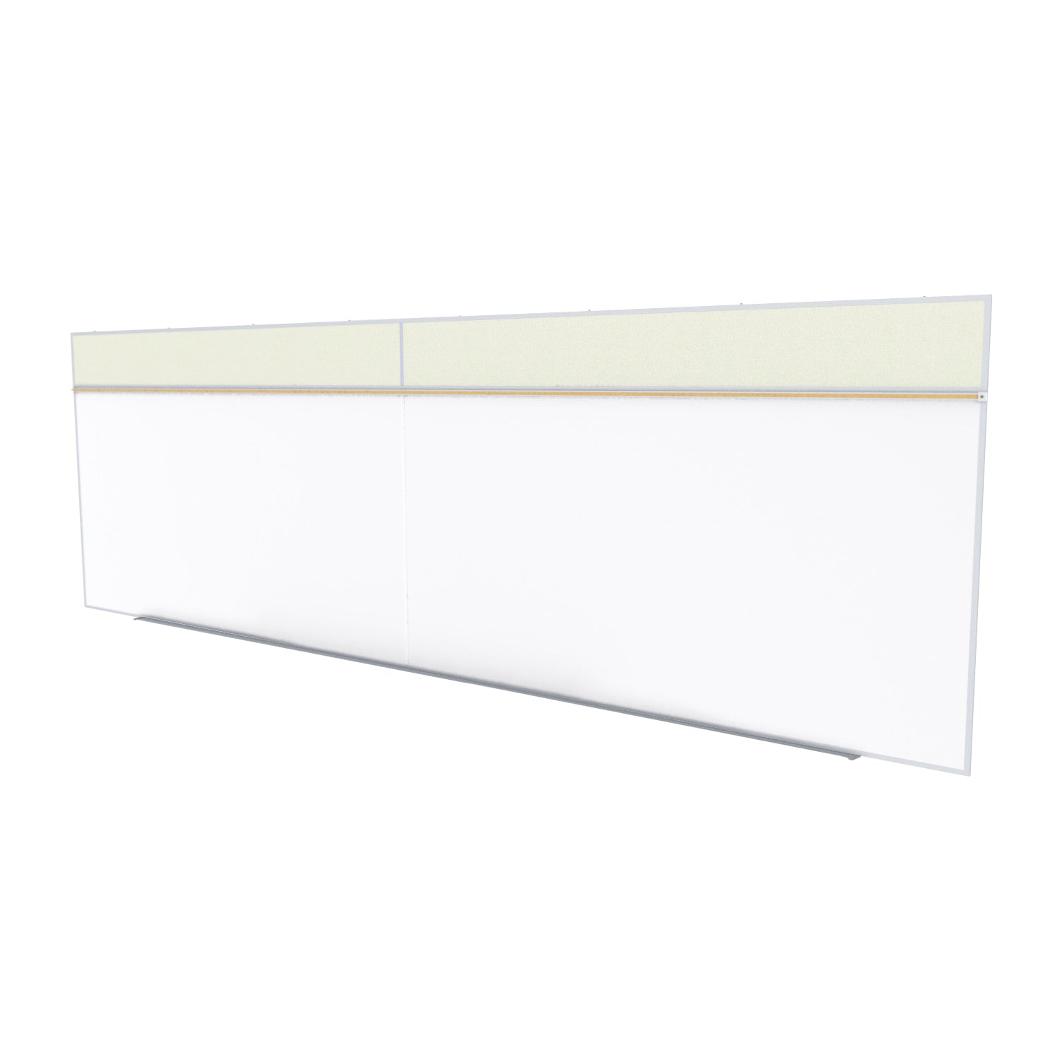 Ghent Porcelain Whiteboard / Vinyl Bulletin Combo Board, Magnetic, Style A, 5'H x 16'W, Ivory_1