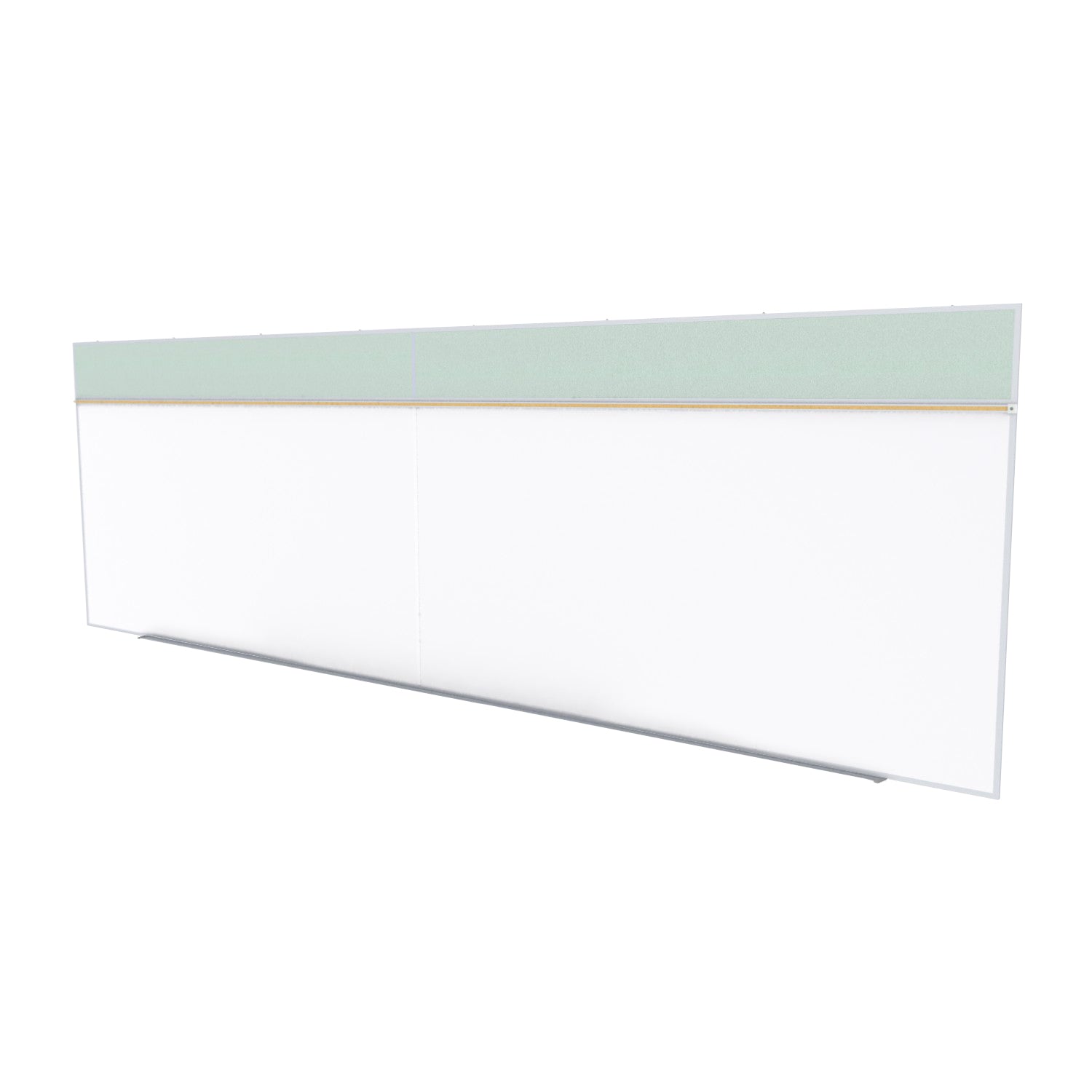 Ghent Porcelain Whiteboard / Vinyl Bulletin Combo Board, Magnetic, Style A, 5'H x 16'W, Silver_1