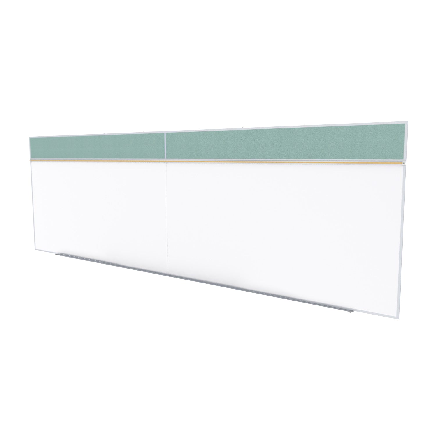 Ghent Porcelain Whiteboard / Vinyl Bulletin Combo Board, Magnetic, Style A, 5'H x 16'W, Stone_1