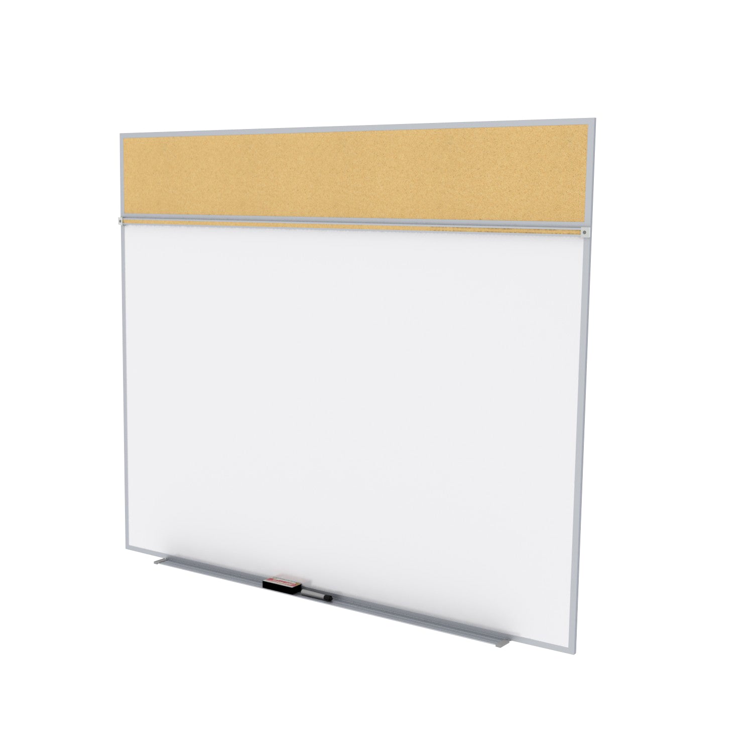 Ghent Porcelain Whiteboard / Natural Cork Bulletin Combo Board, Magnetic, Style A, 5'H x 10'W_0