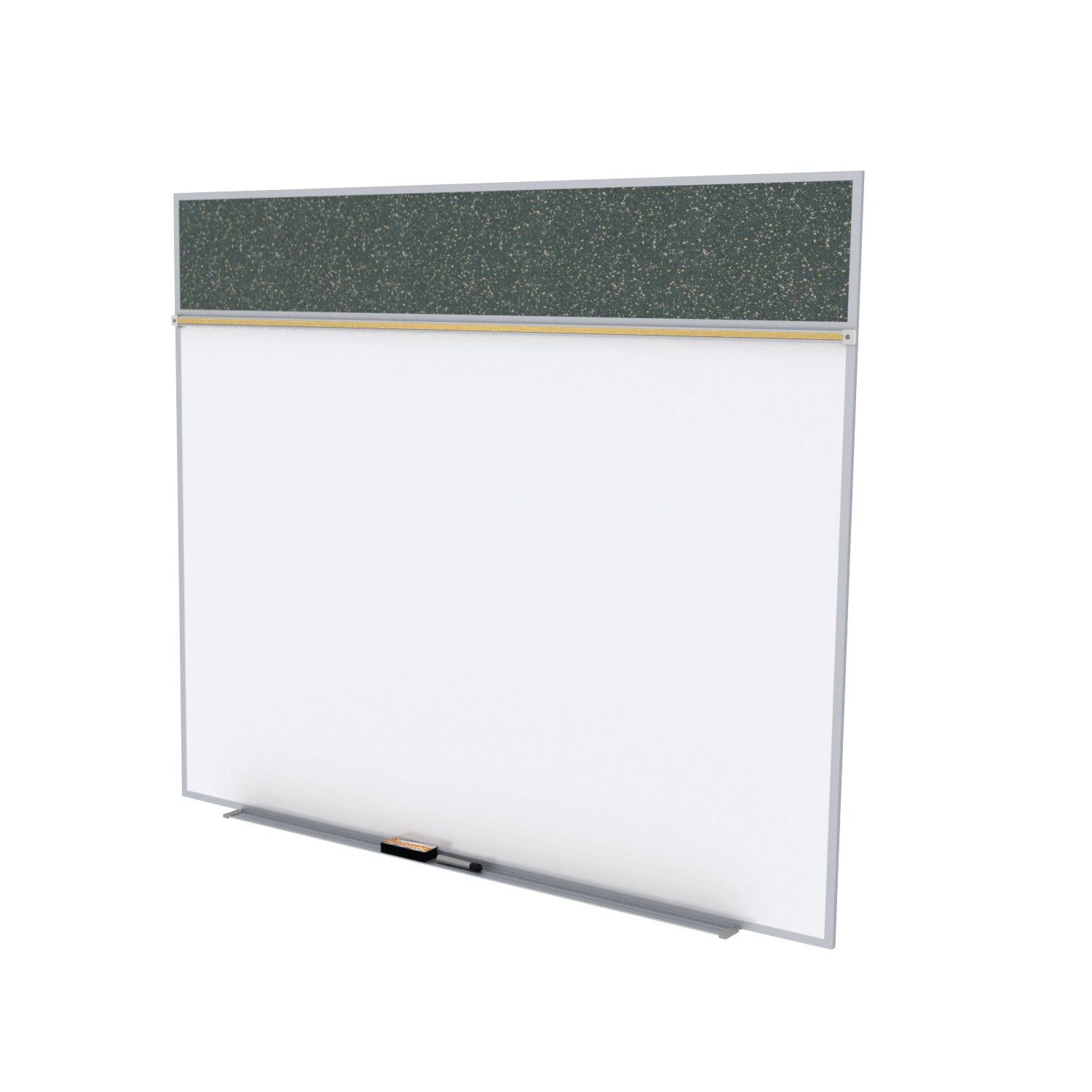 Ghent Porcelain Whiteboard / Recycled Rubber Bulletin Combo Board, Magnetic, Style A, 5'H x 10'W, Confetti_1