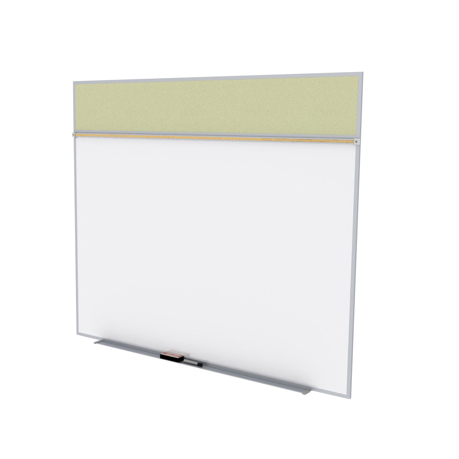 Ghent Porcelain Whiteboard / Vinyl Bulletin Combo Board, Magnetic, Style A, 5'H x 10'W, Caramel_1