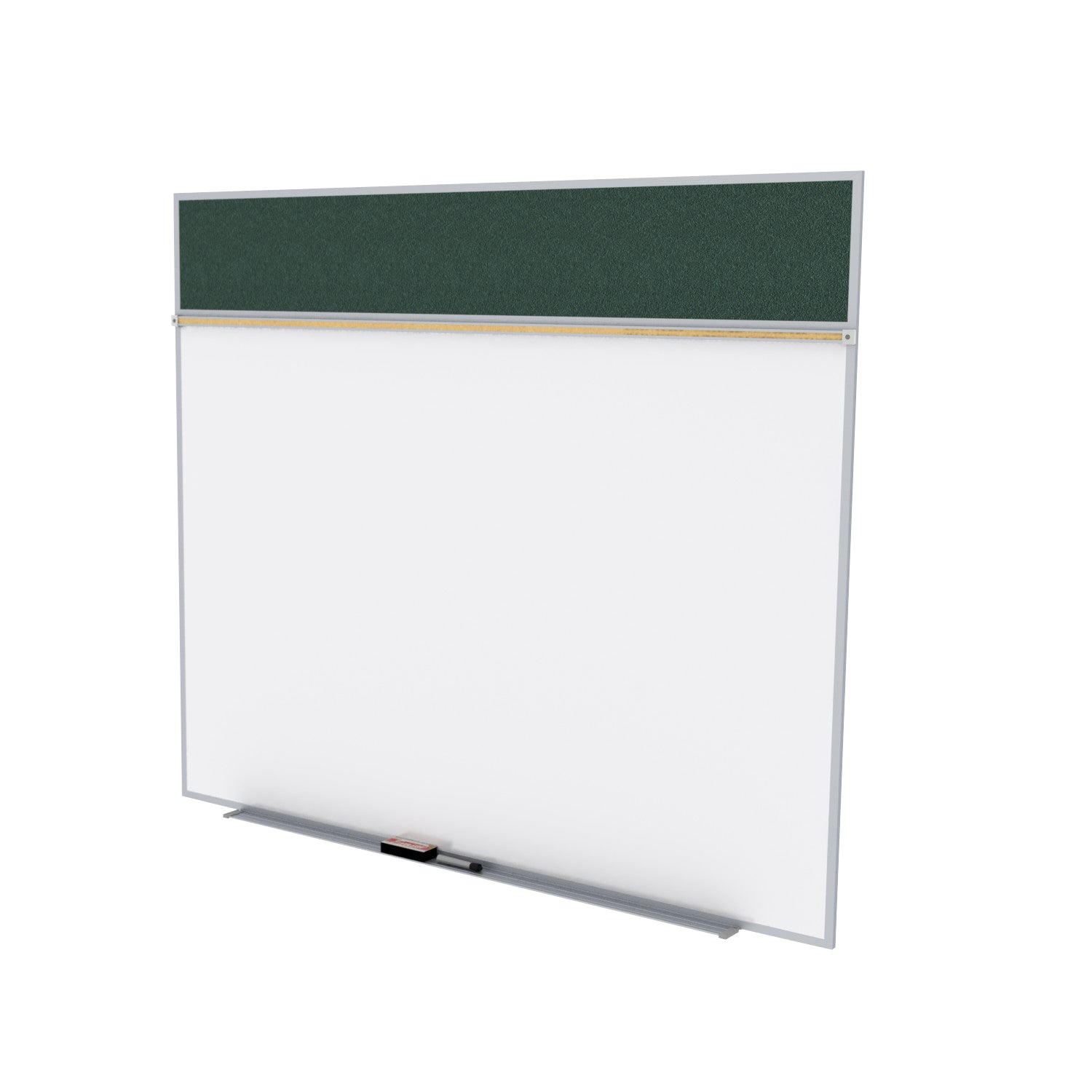 Ghent Porcelain Whiteboard / Vinyl Bulletin Combo Board, Magnetic, Style A, 5'H x 10'W, Ebony_1