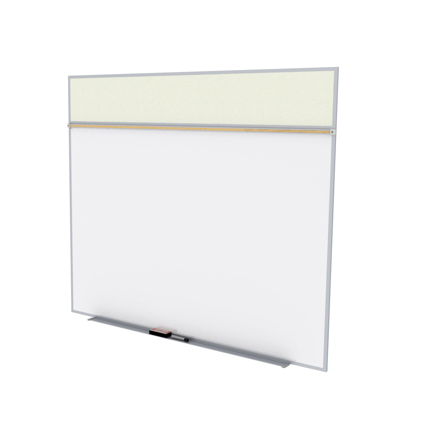 Ghent Porcelain Whiteboard / Vinyl Bulletin Combo Board, Magnetic, Style A, 5'H x 10'W, Ivory_1