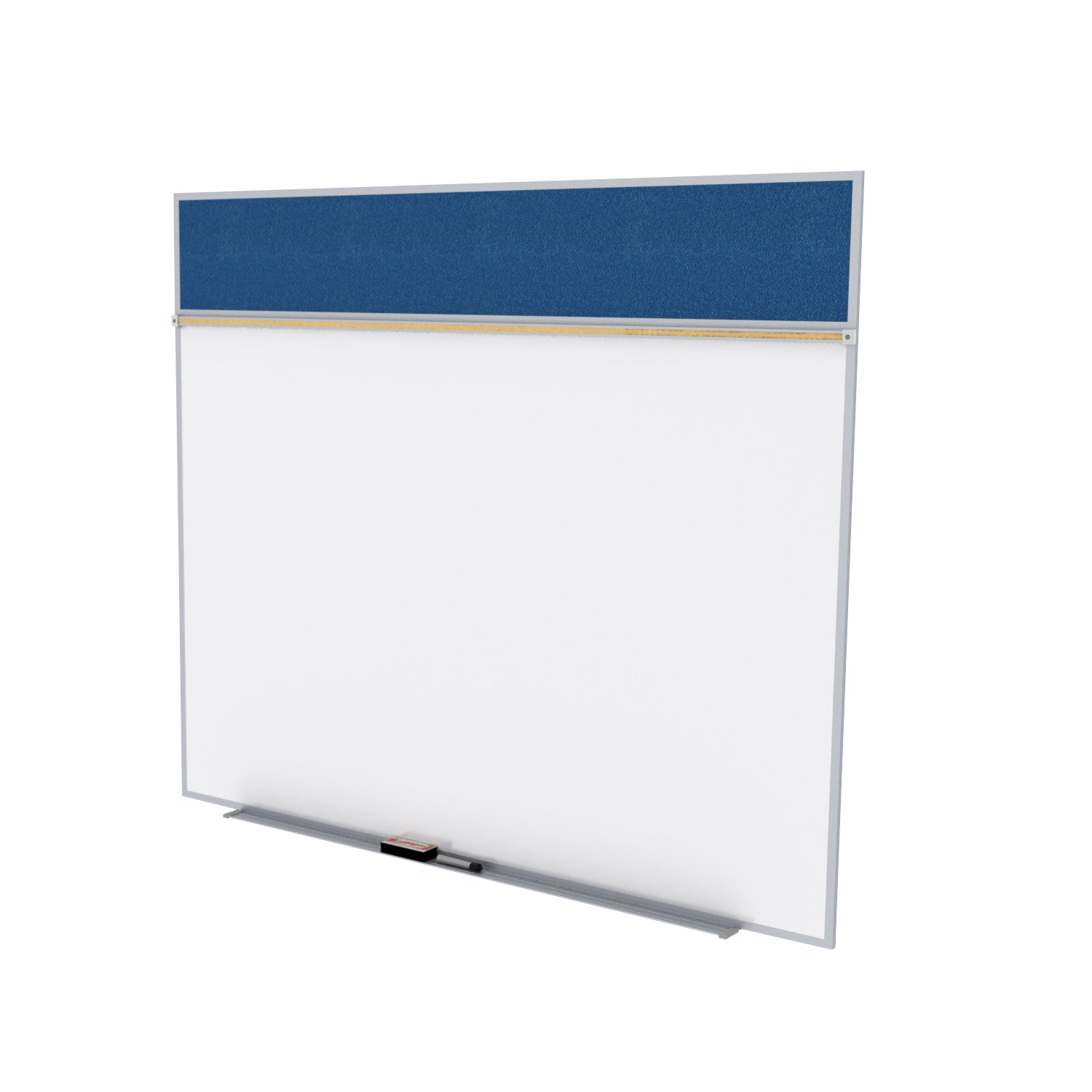 Ghent Porcelain Whiteboard / Vinyl Bulletin Combo Board, Magnetic, Style A, 5'H x 10'W, Navy_1