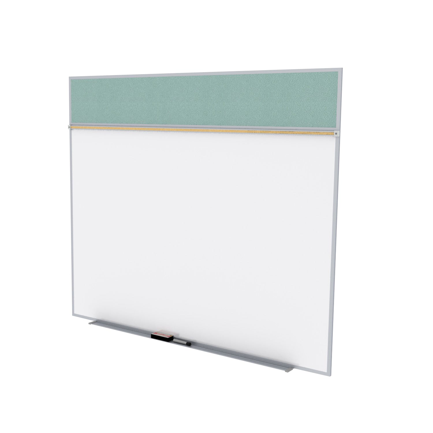 Ghent Porcelain Whiteboard / Vinyl Bulletin Combo Board, Magnetic, Style A, 5'H x 10'W, Stone_1