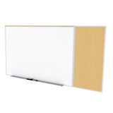 Ghent Porcelain Whiteboard / Natural Cork Bulletin Combo Board, Magnetic, Style C, 5'H x 16'W_0