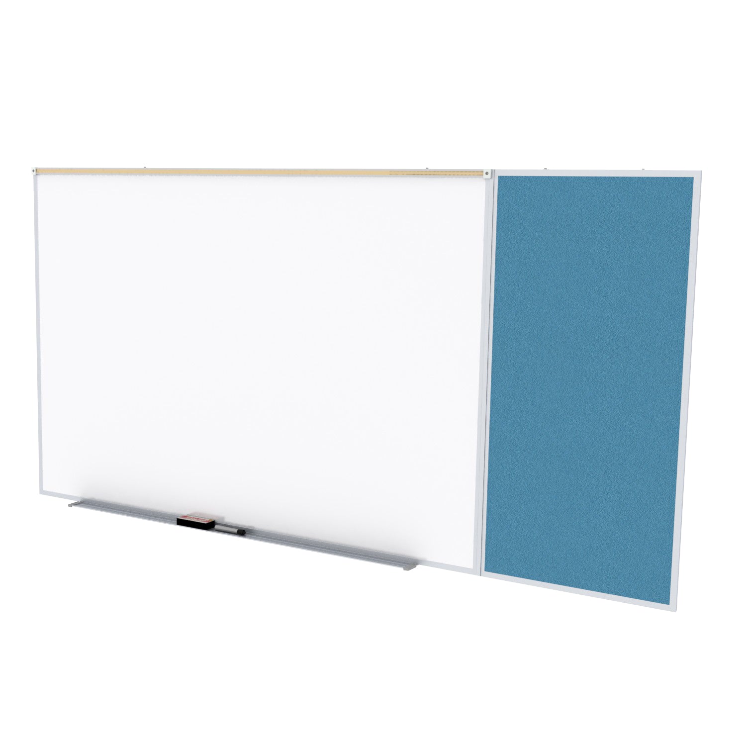 Ghent Porcelain Whiteboard / Vinyl Bulletin Combo Board, Magnetic, Style C, 5'H x 10'W, Ocean_1