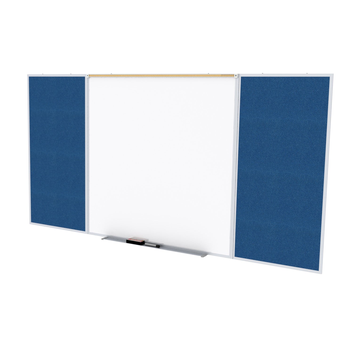 Ghent Porcelain Whiteboard / Vinyl Bulletin Combo Board, Magnetic, Style D, 5'H x 10'W, Navy_1