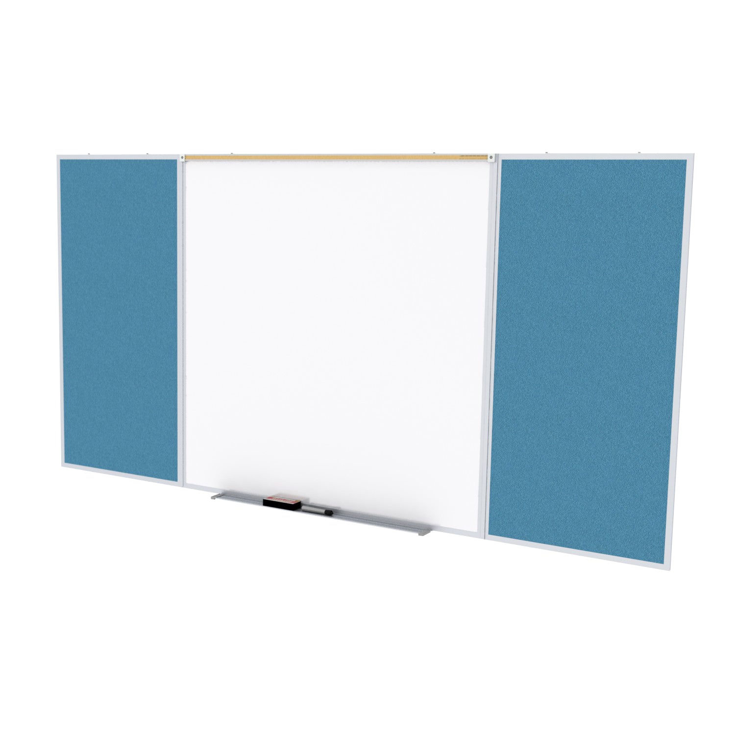 Ghent Porcelain Whiteboard / Vinyl Bulletin Combo Board, Magnetic, Style D, 5'H x 10'W, Ocean_1